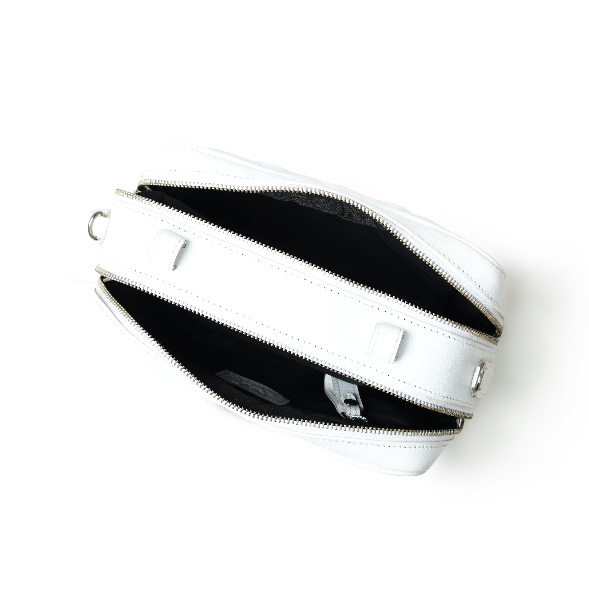 Mini Quilted Crossbody Bag, White — product image