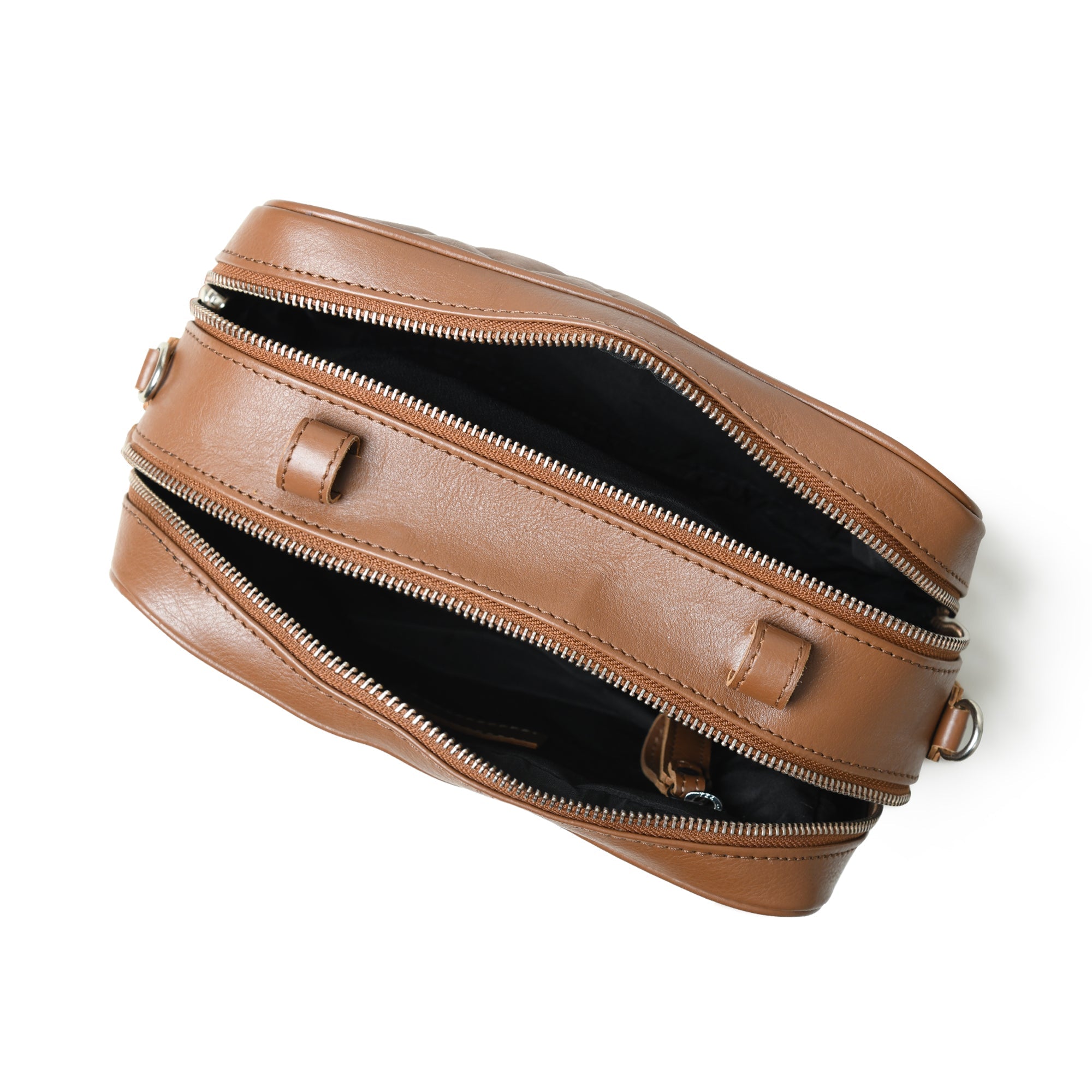 Mini Quilted Crossbody Bag, Rich Brown — product image