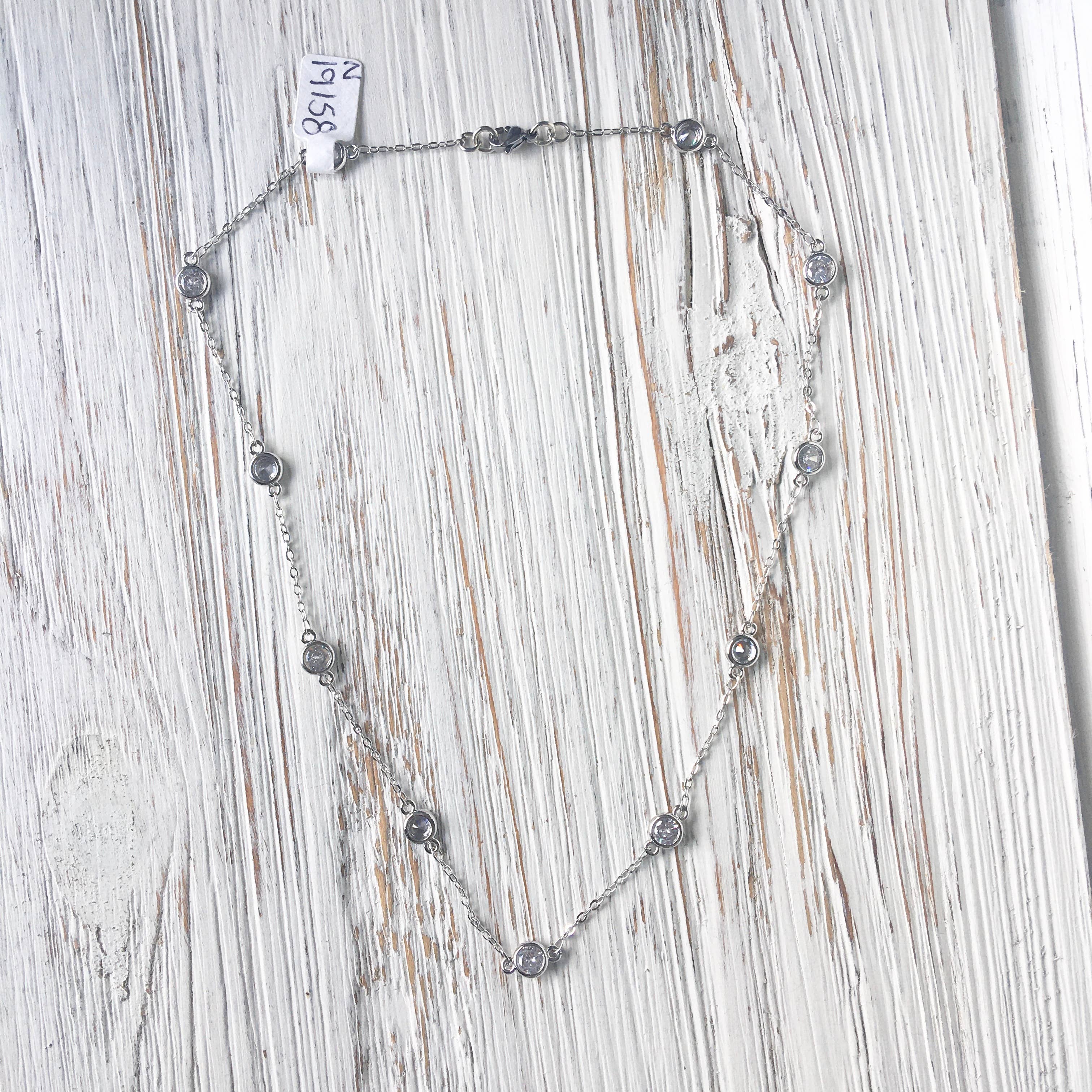 Crystal silver boutique necklace salon bridal jewelry