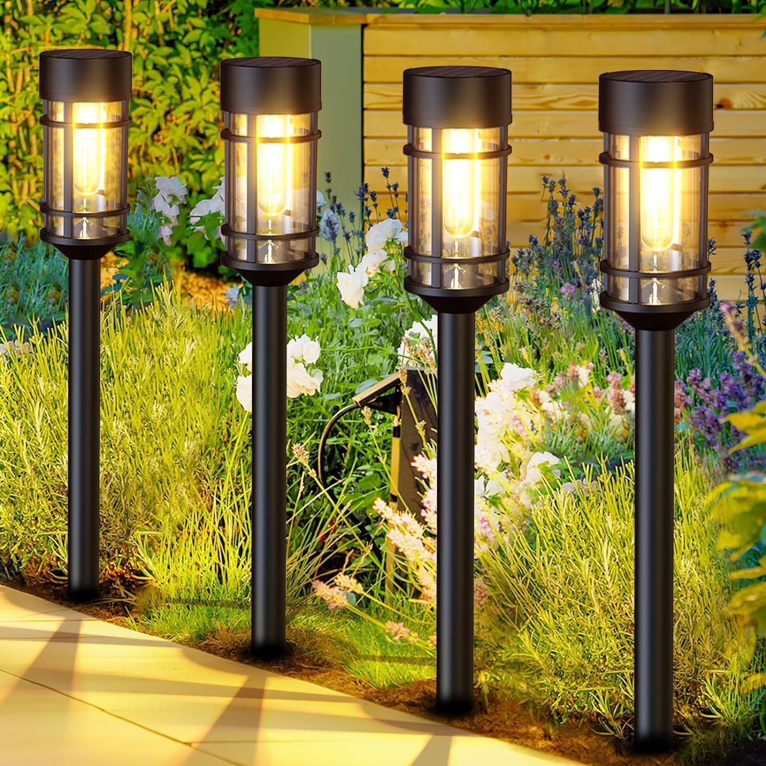 Hakol 8 Pack LED Solar Lights Outdoor Waterproof 3000k — product image