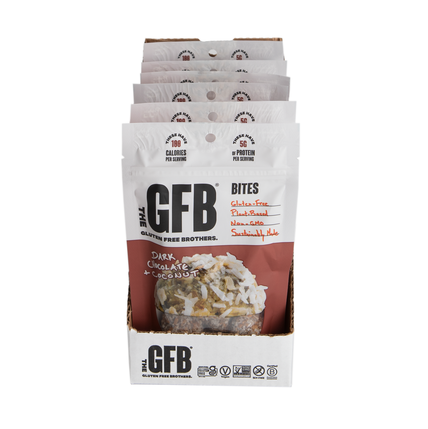 The GFB: Dark Chocolate Coconut Gluten Free Protein Bites 6 pck — product image