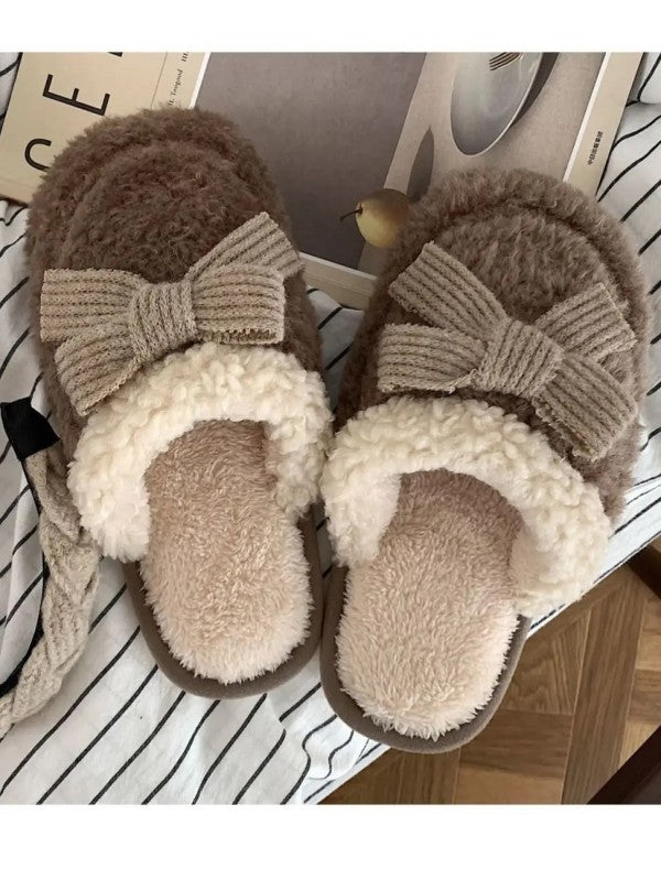 Cozy Knit Bow Slippers — product image