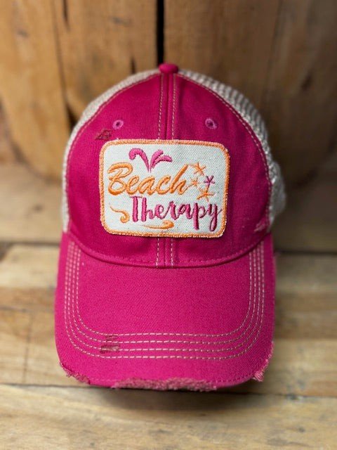 Beach Therapy Distressed Mesh Snapback Baseball Ca — product image