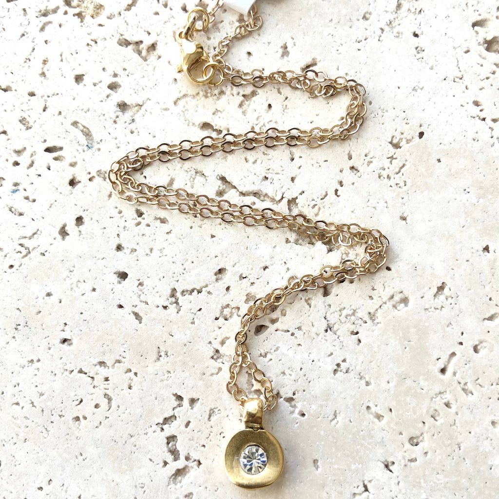 Hand casted Swarovski layering boutique salon necklace spa: Silver / 17”