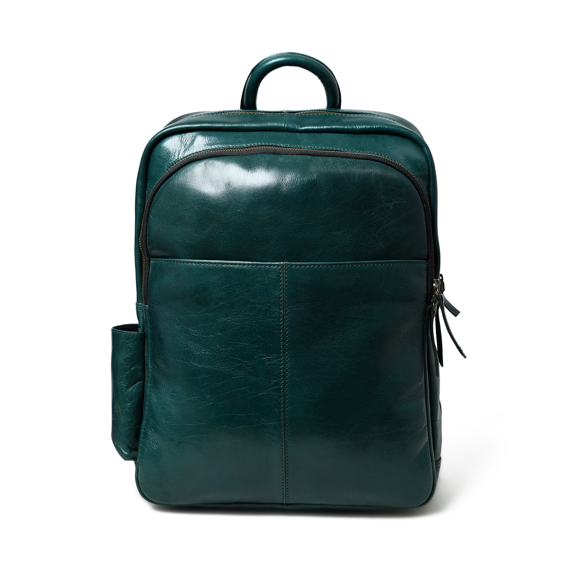 Luxury Italian Leather Backpack, Green — product image