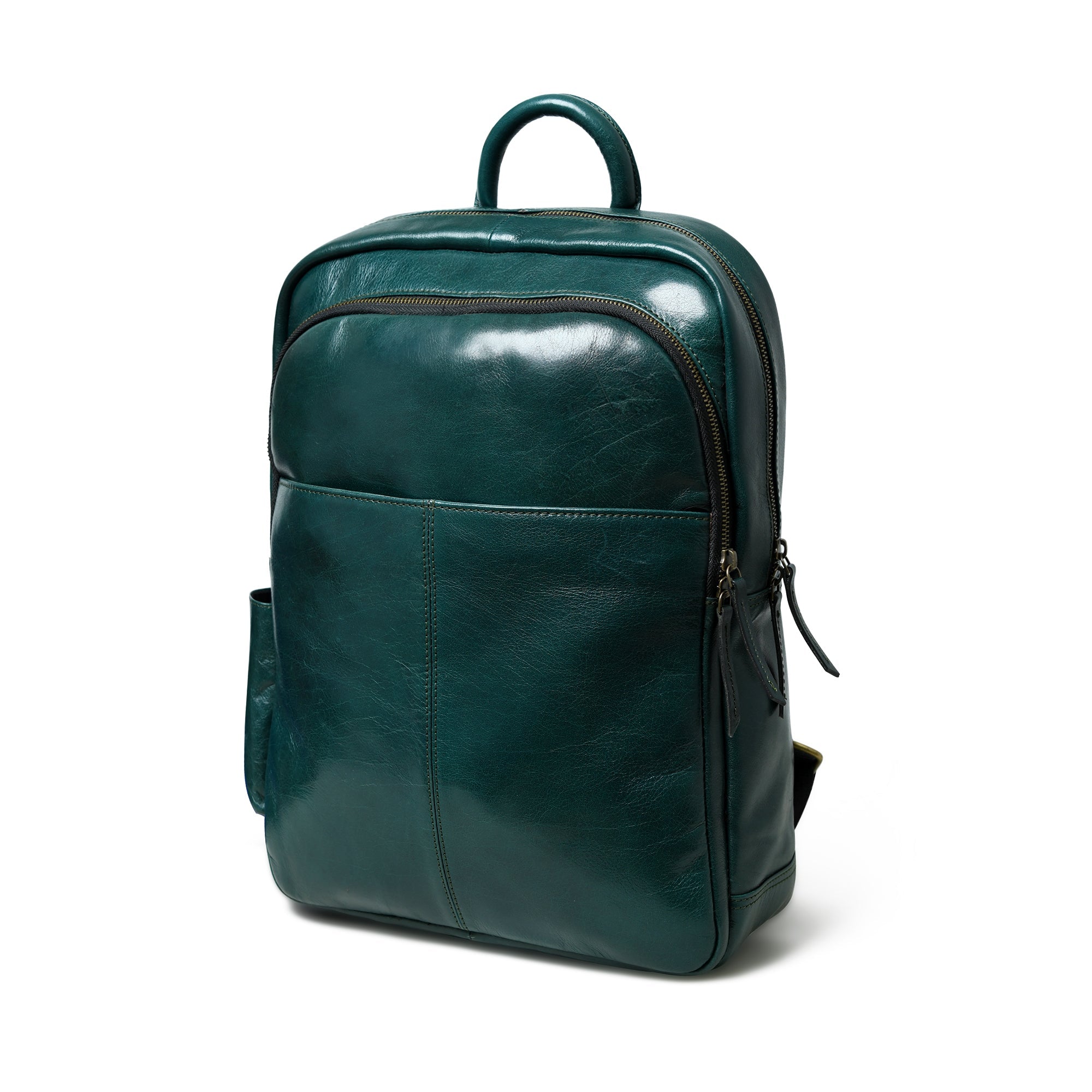 Luxury Italian Leather Backpack, Green — product image