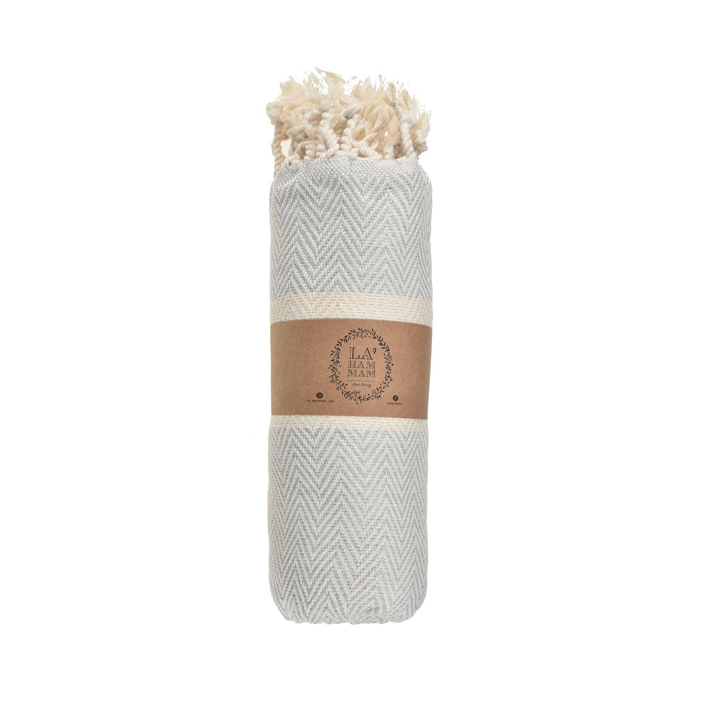 Herring Peshtemal  Cotton  Beach Towel: Gray