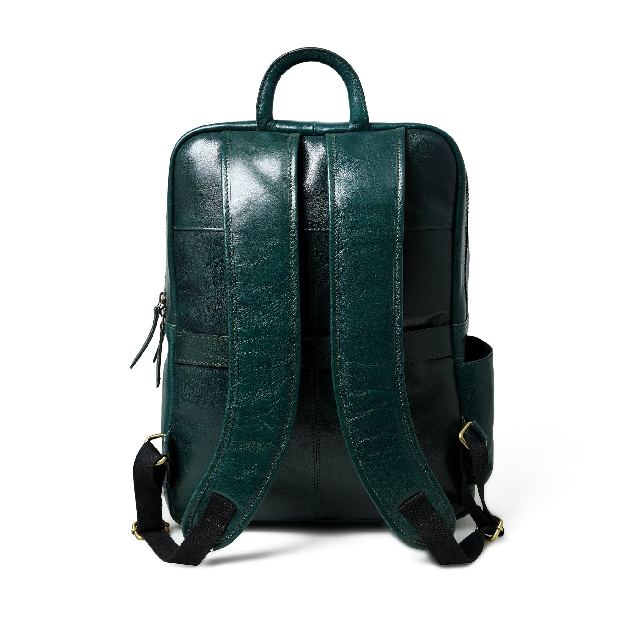 Luxury Italian Leather Backpack, Green — product image