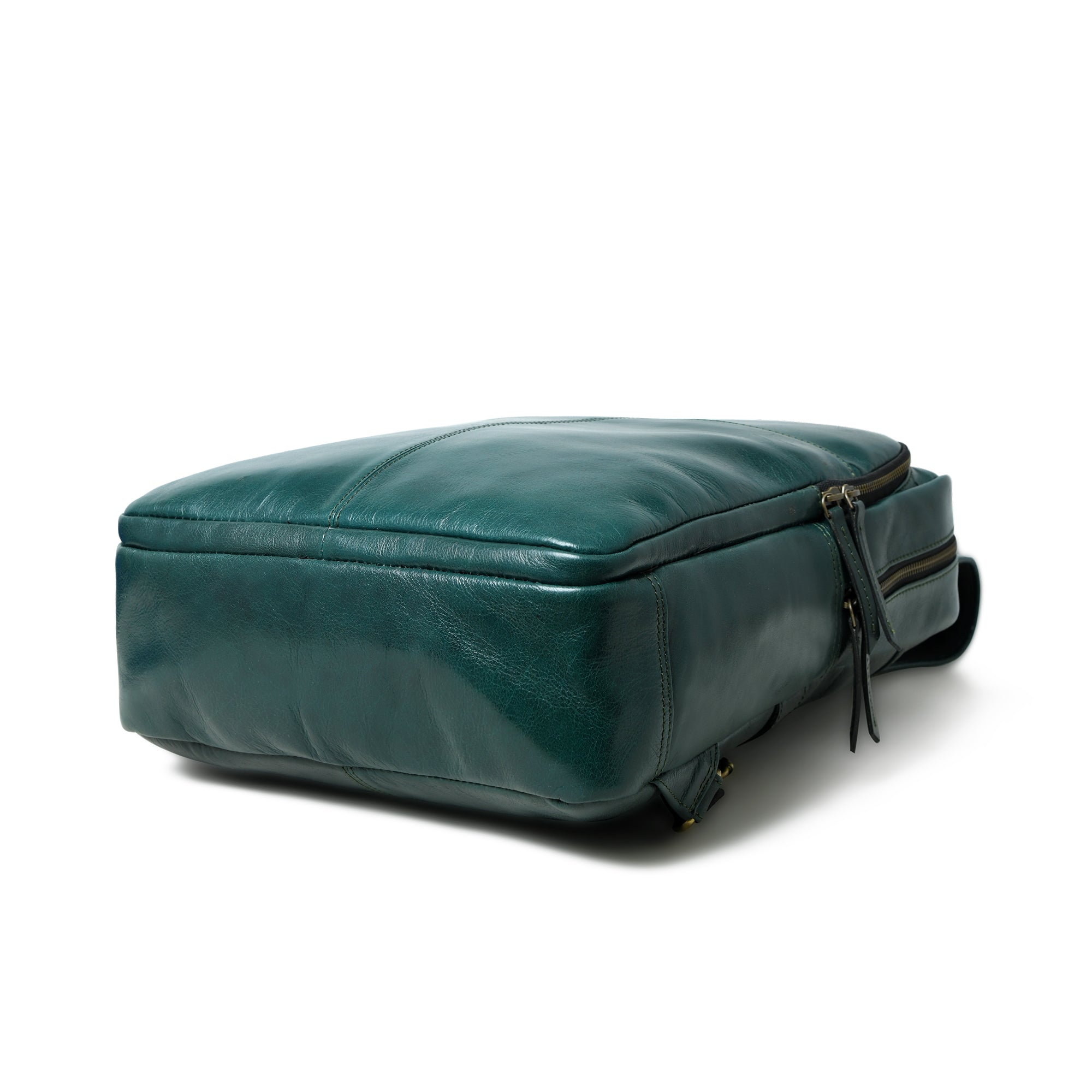 Luxury Italian Leather Backpack, Green — product image