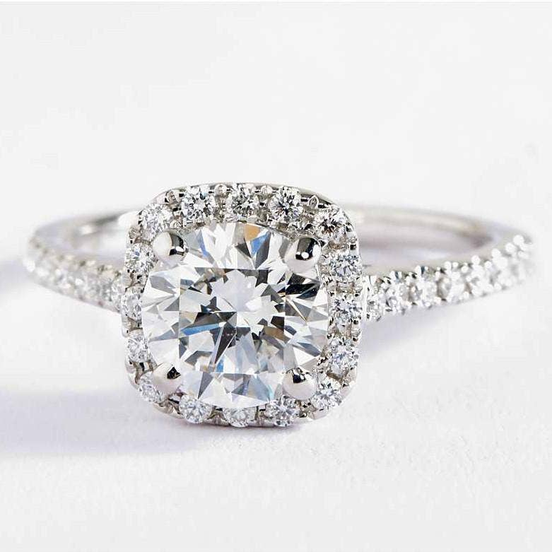 Swarovski Crystal Halo Ring: White / 8