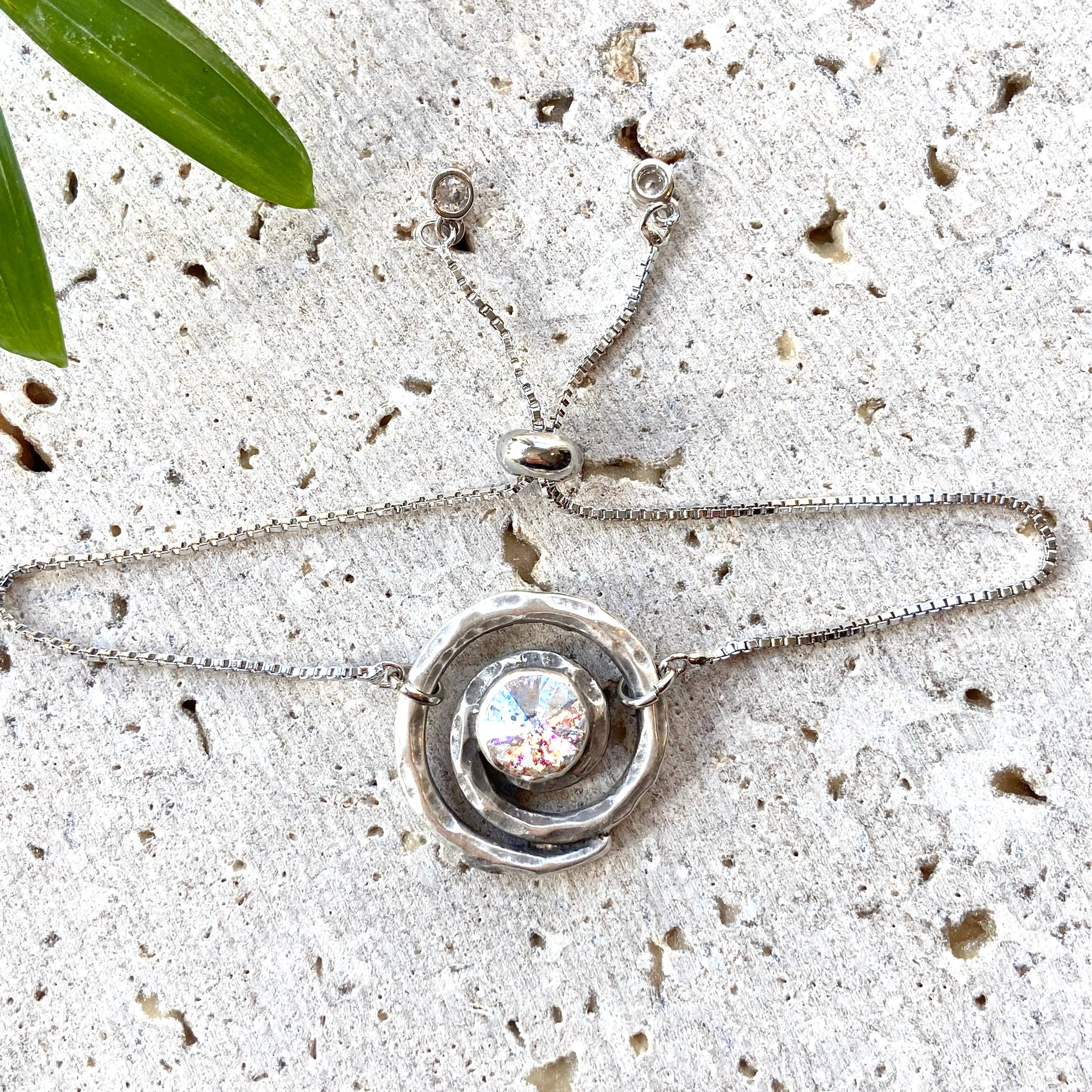 Swarovski Crystal slider bracelet uno boutique gift salon: Clear