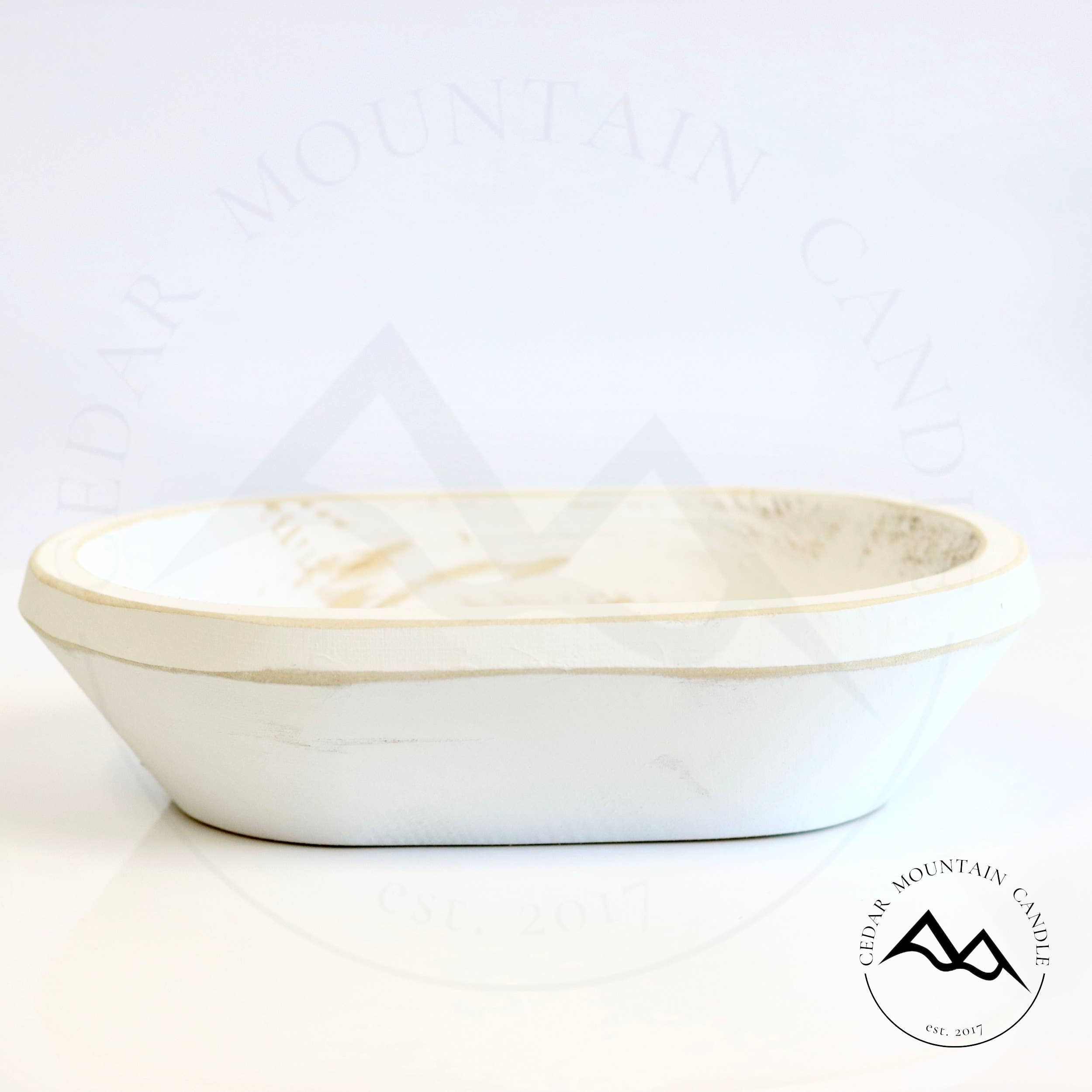 SPRING & SUMMER: 3 Wick White Wood Dough Bowl Soy Candle: Citronella