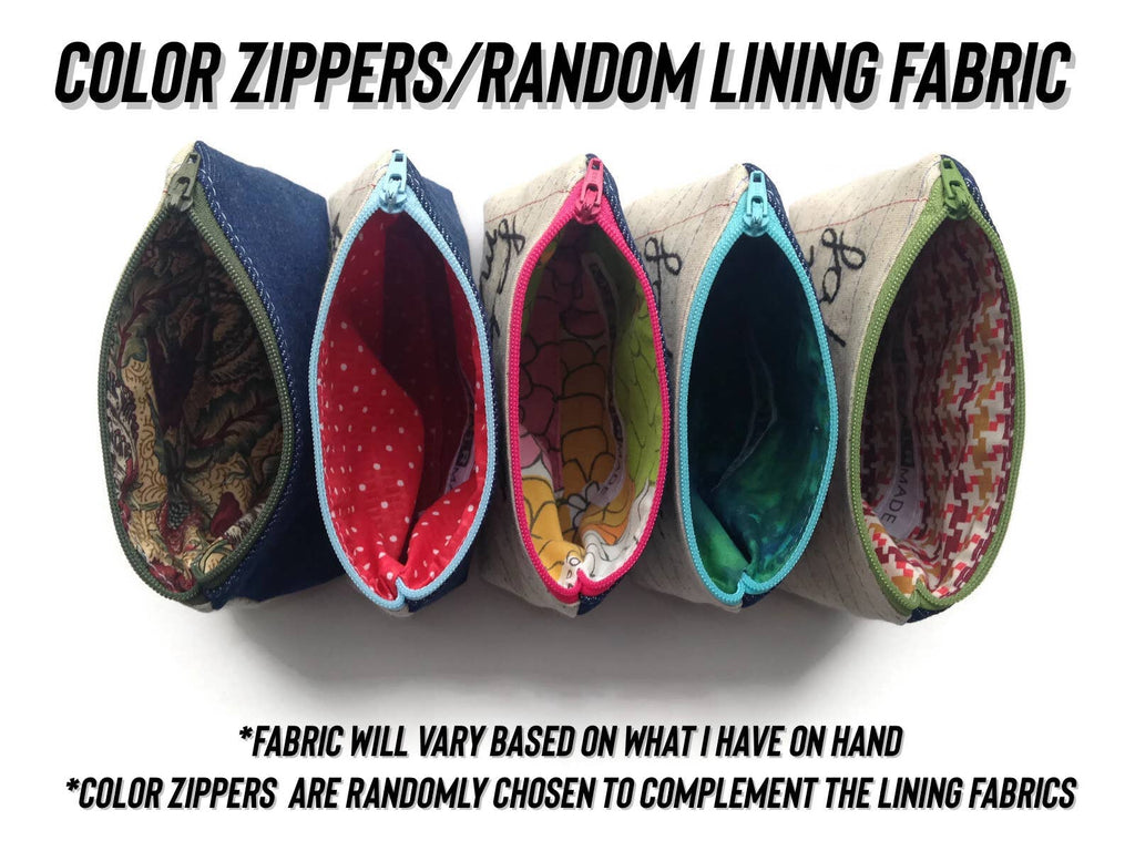 Money Bag Collection - Handmade Zipper Pouches