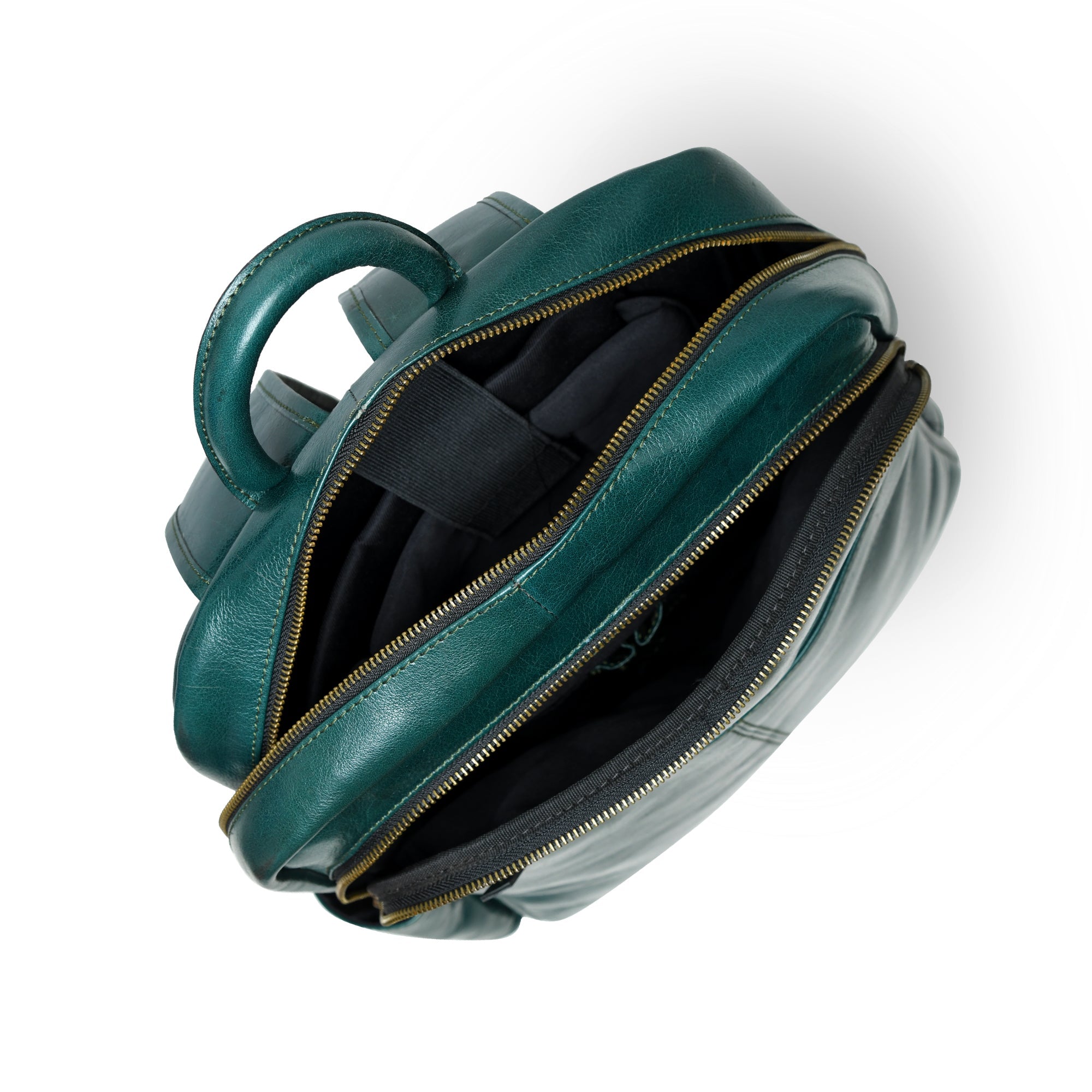 Luxury Italian Leather Backpack, Green — product image