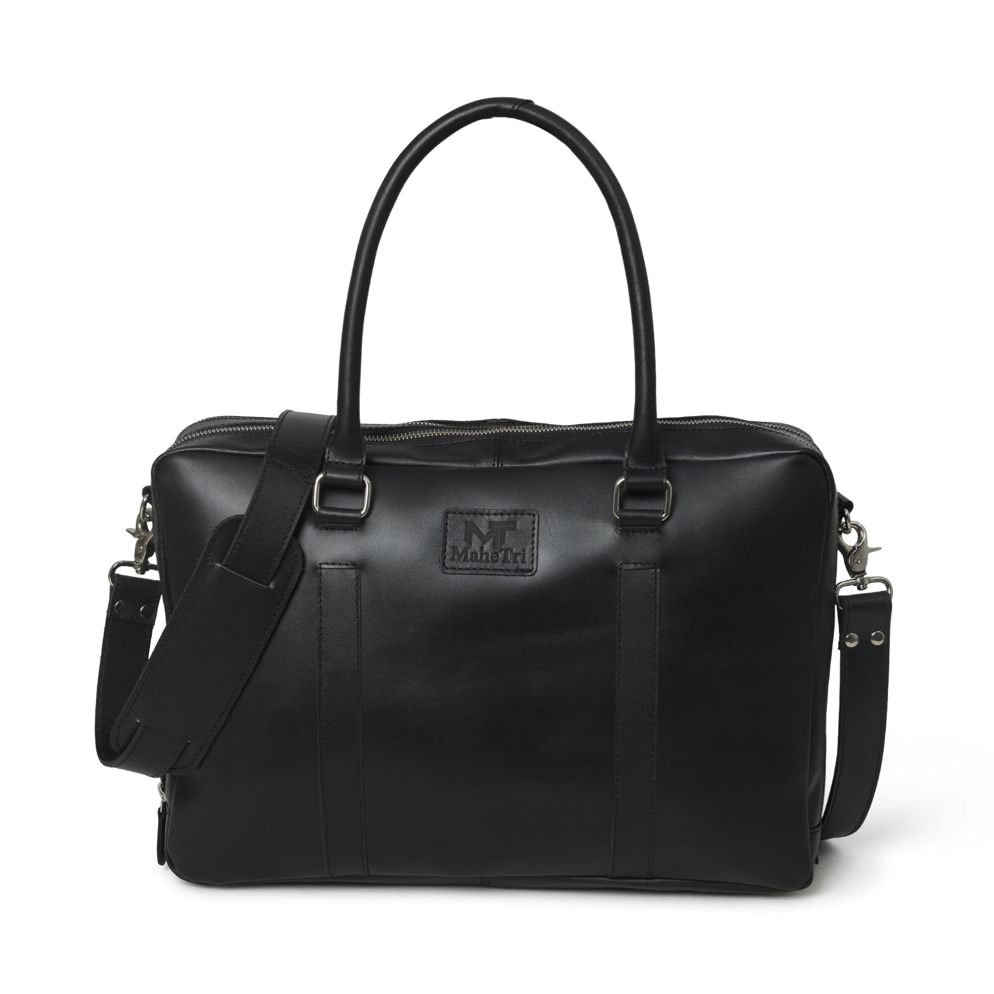 Dixon Black Buffalo Leather Laptop Briefcase — product image