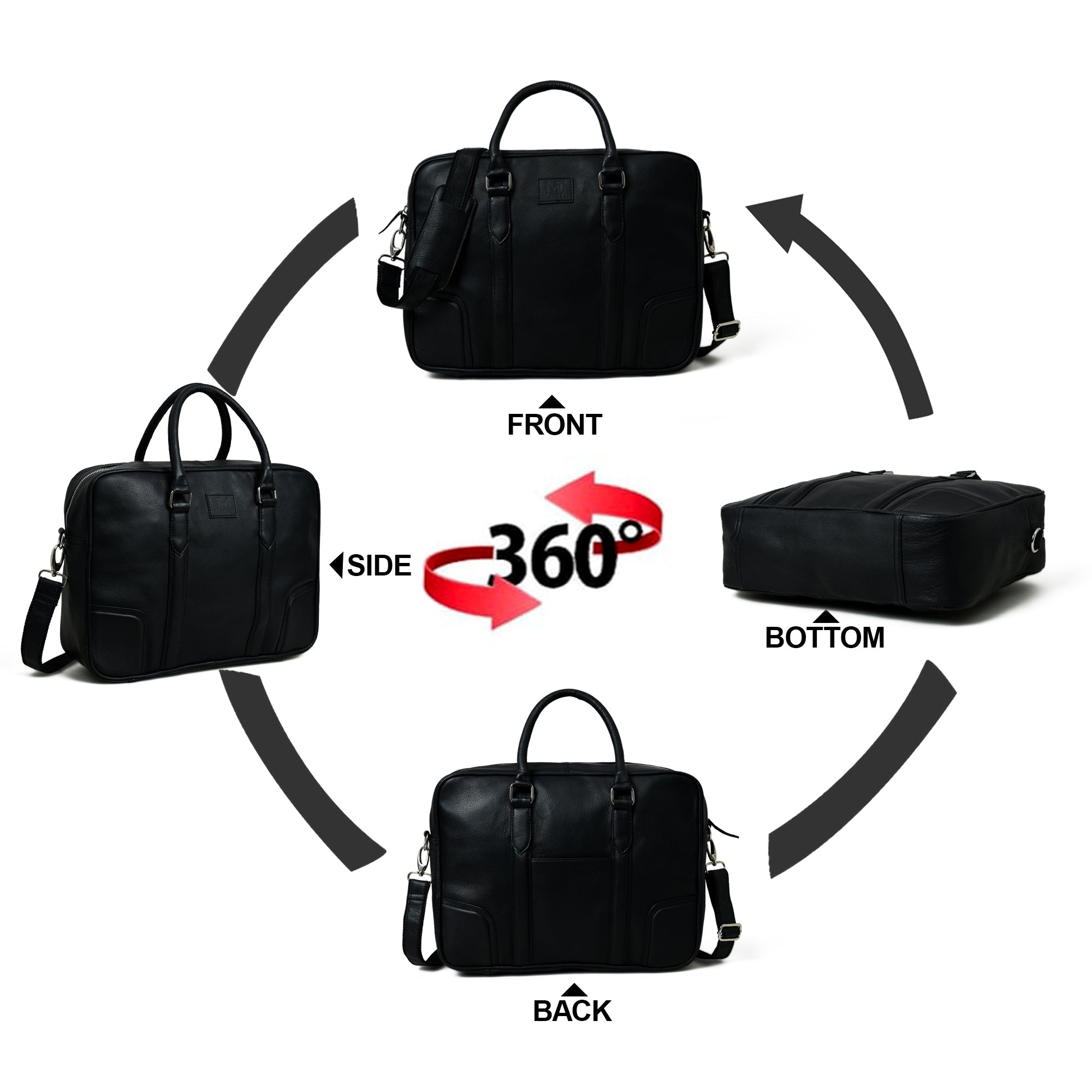 Texas Black Leather Briefcase — product image