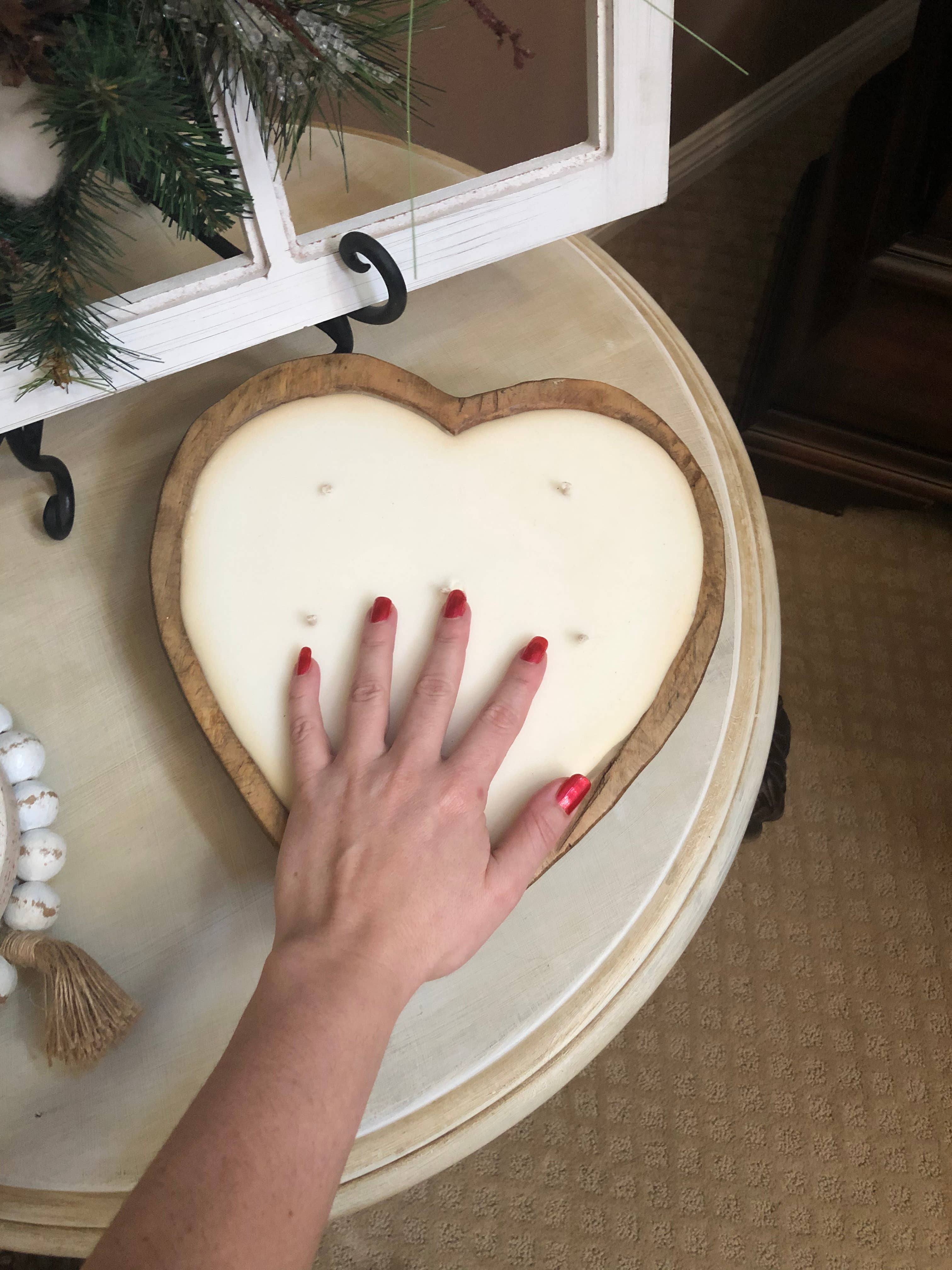 6 Wick Heart Shaped Dough Bowl Soy Candle - 30 oz: Citronella
