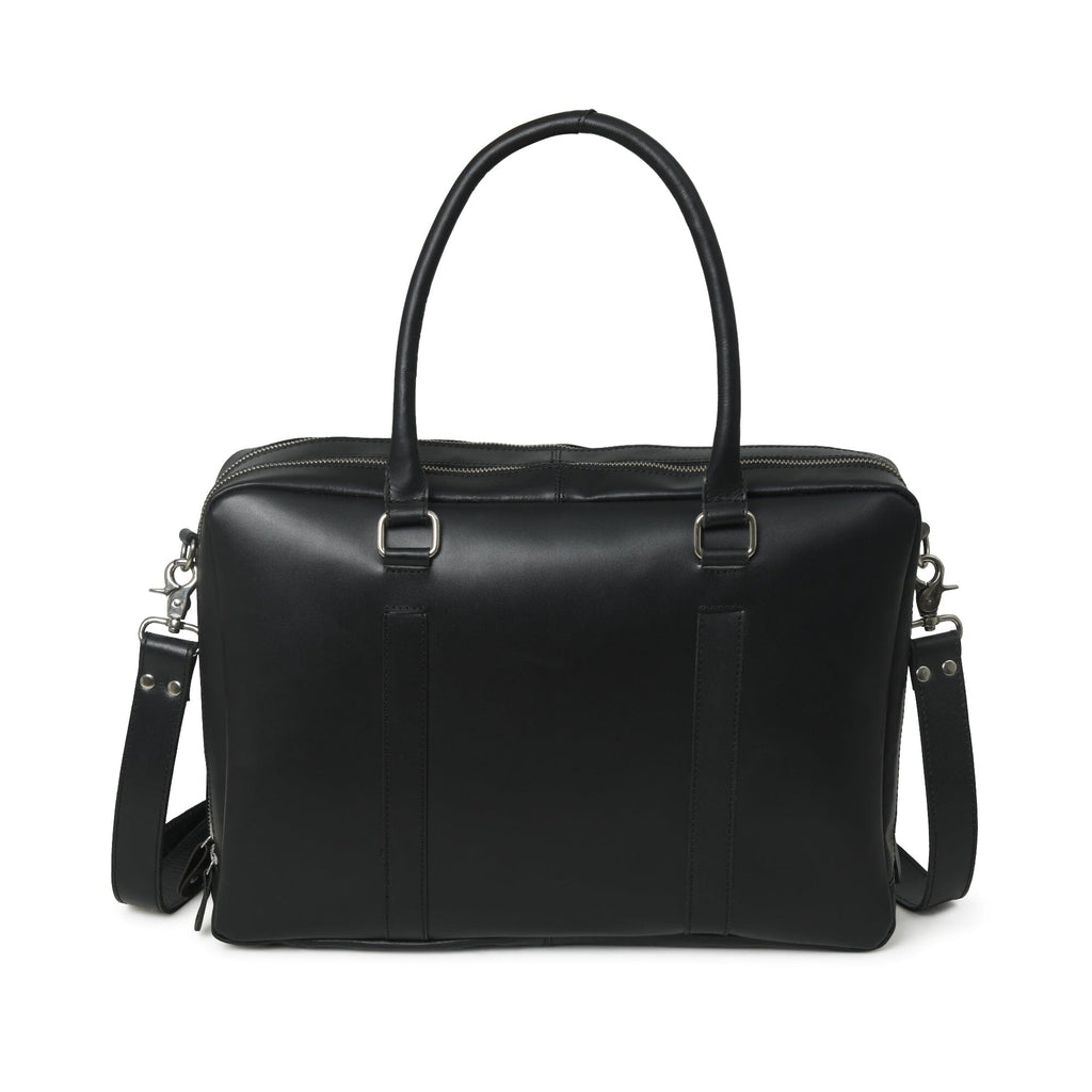 Dixon Black Buffalo Leather Laptop Briefcase — product image