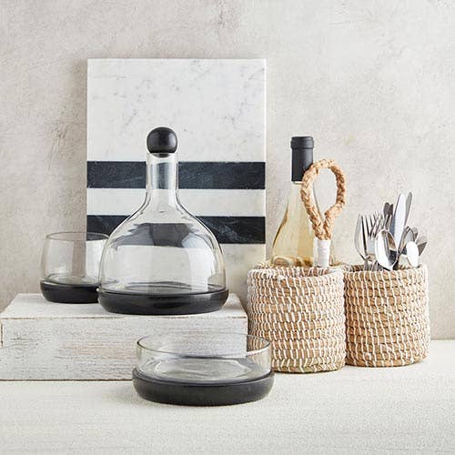 Black Marble and Glass Wine Carafe — product image