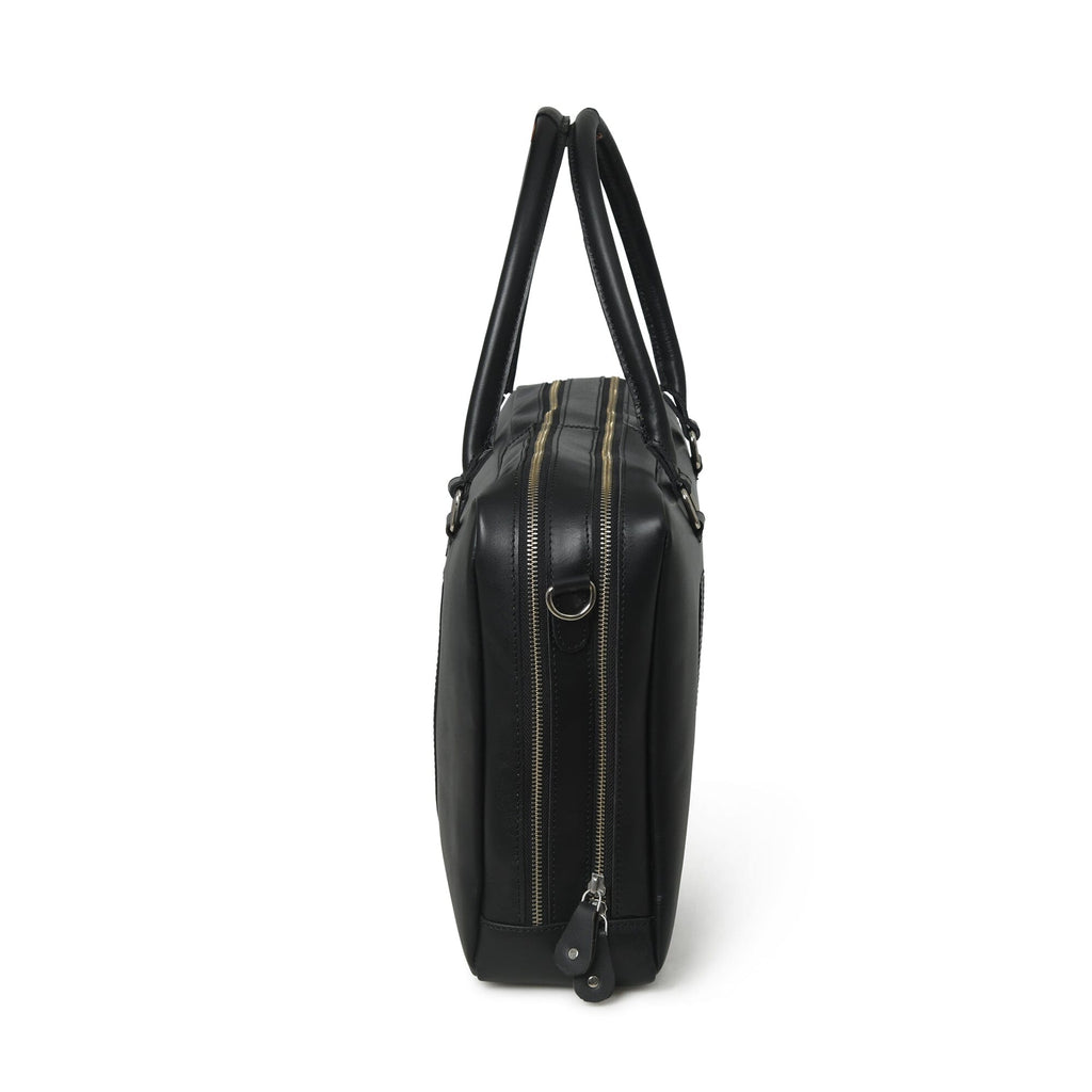 Dixon Black Buffalo Leather Laptop Briefcase — product image