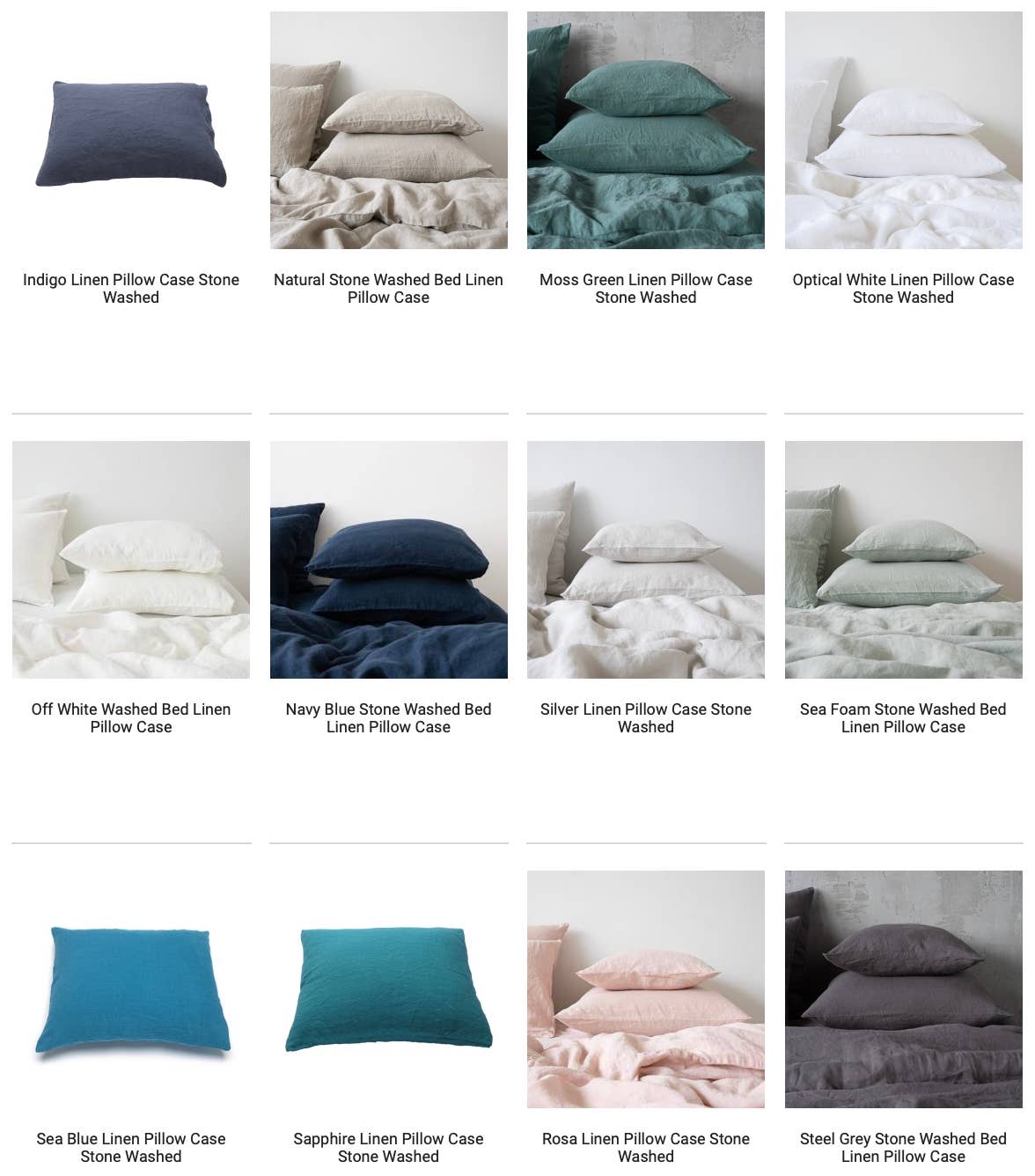 Linen Pillow Case Optical White Stone Washed European Linen: EURO  (26 x 26)