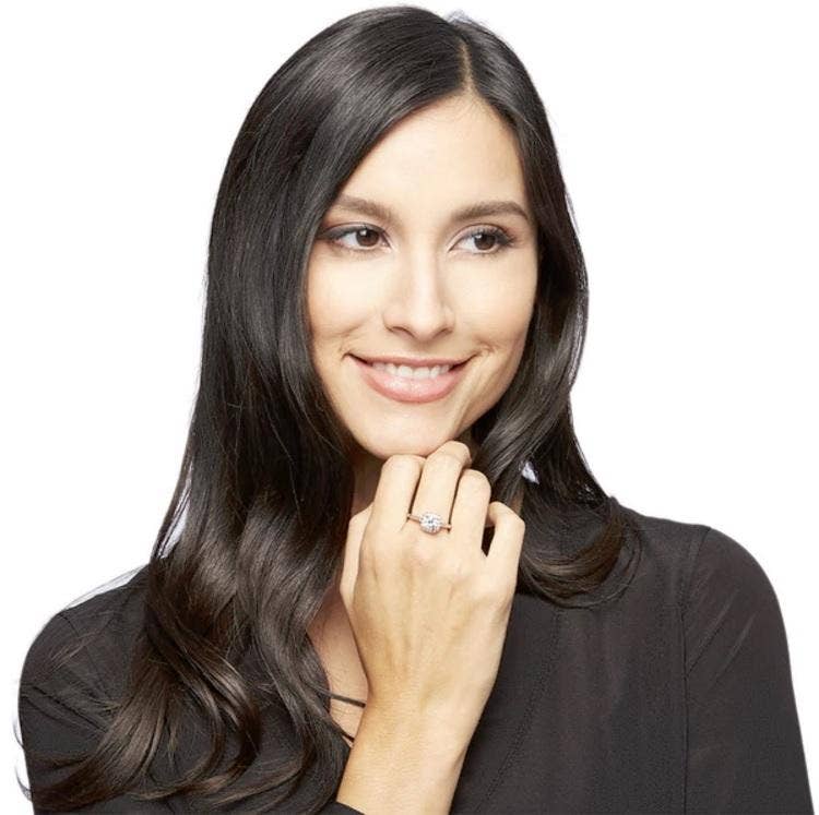 Swarovski Crystal Halo Ring: White / 8