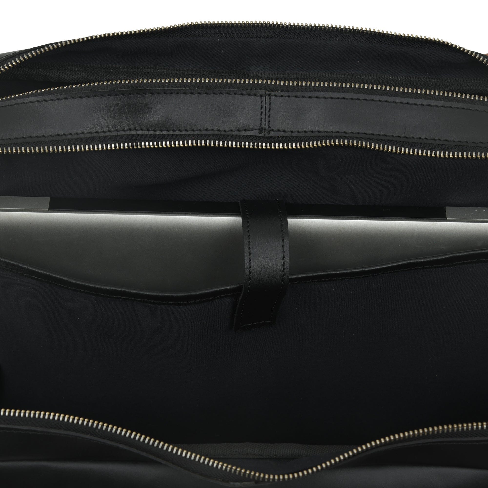 Dixon Black Buffalo Leather Laptop Briefcase — product image
