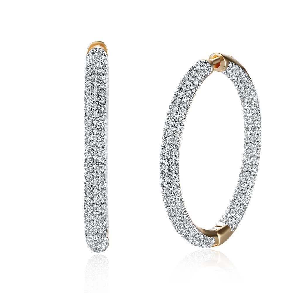 Abstract Crystal Hoop Earrings Set