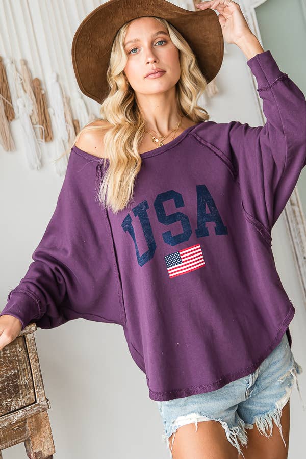 T1139-1B Graphic Semi- Crop Top, Gameday: OFF WHITE / S-M-L (2-2-2)