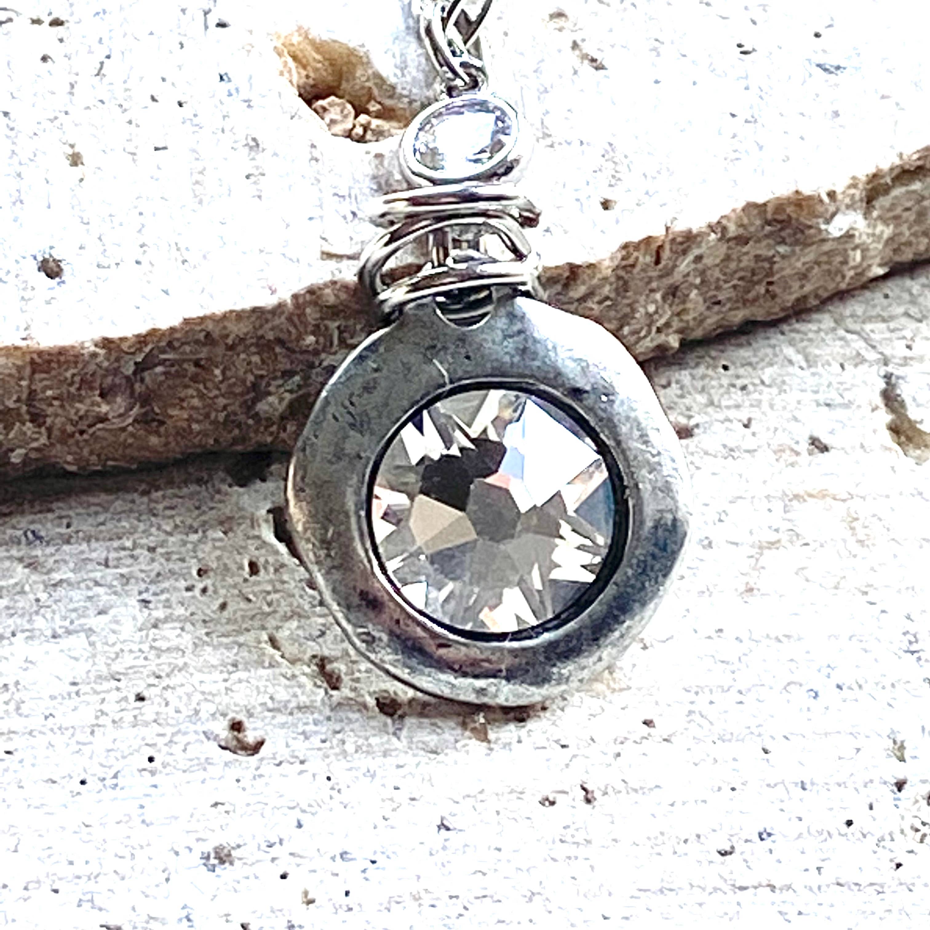 Swarovski silver hand casted boutique salon necklace salon