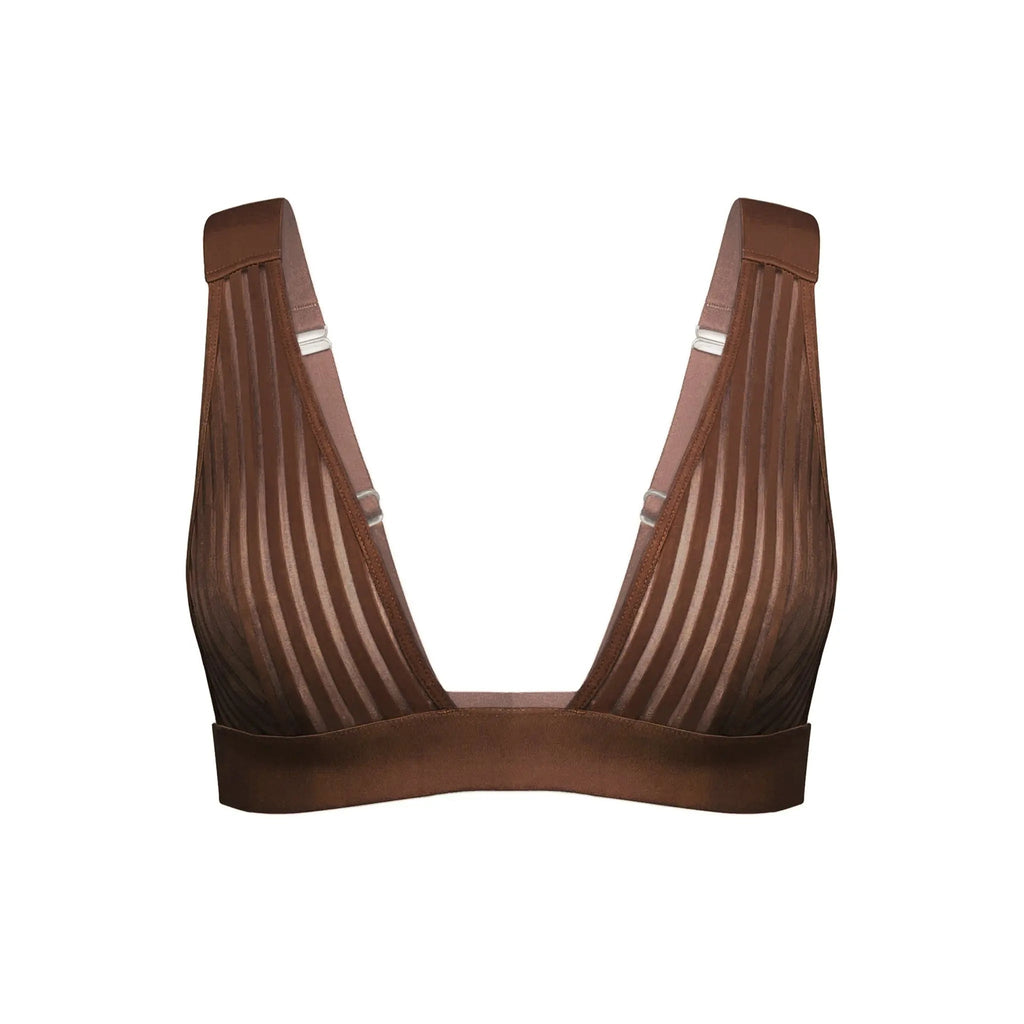 Vertigo V Neck Bralette Cocoa