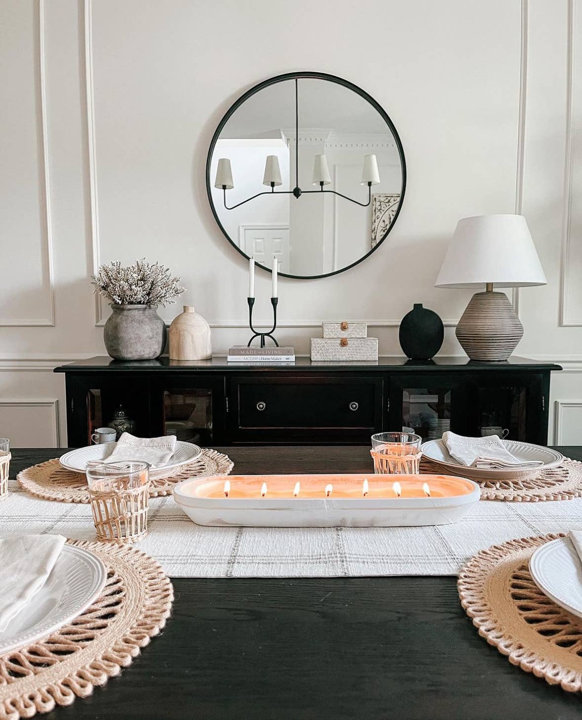 Year Round Favorites - Large 7 Wick Dough Bowl Candle: Mango & Coconut Milk / Distressed White