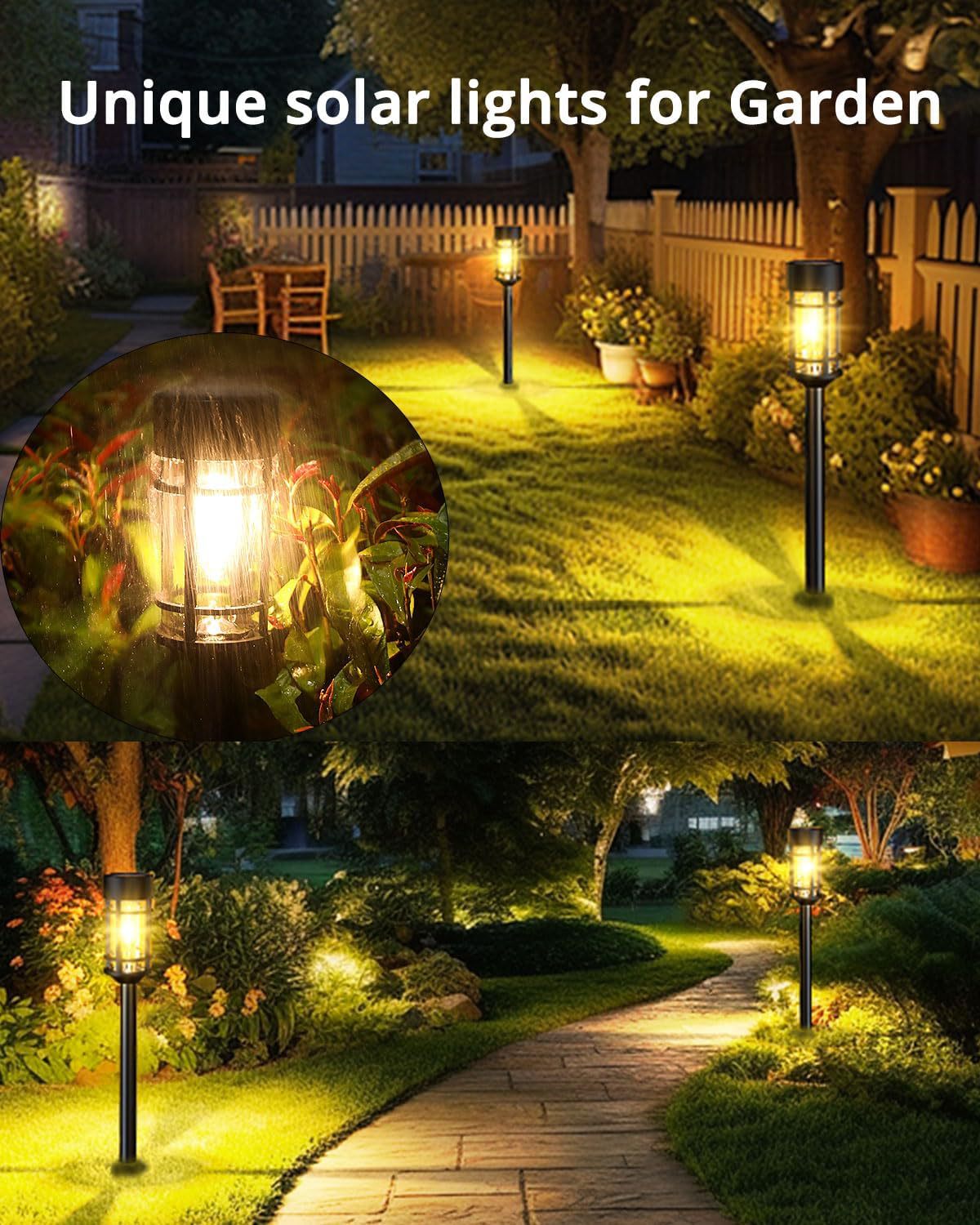Hakol 8 Pack LED Solar Lights Outdoor Waterproof 3000k — product image