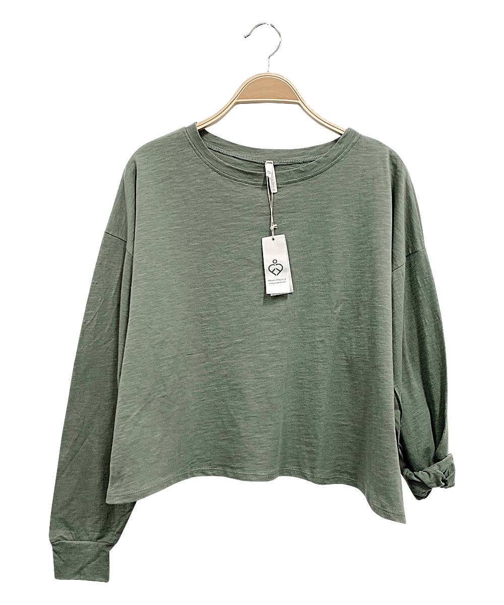 COTTONSLUB OVERSIZE T PREWASHED: OLIVE / M