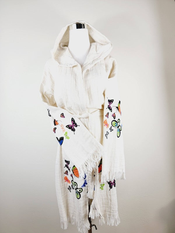 Soft and Cozy Muslin Kimono Robe, Organic Cotton M — product image