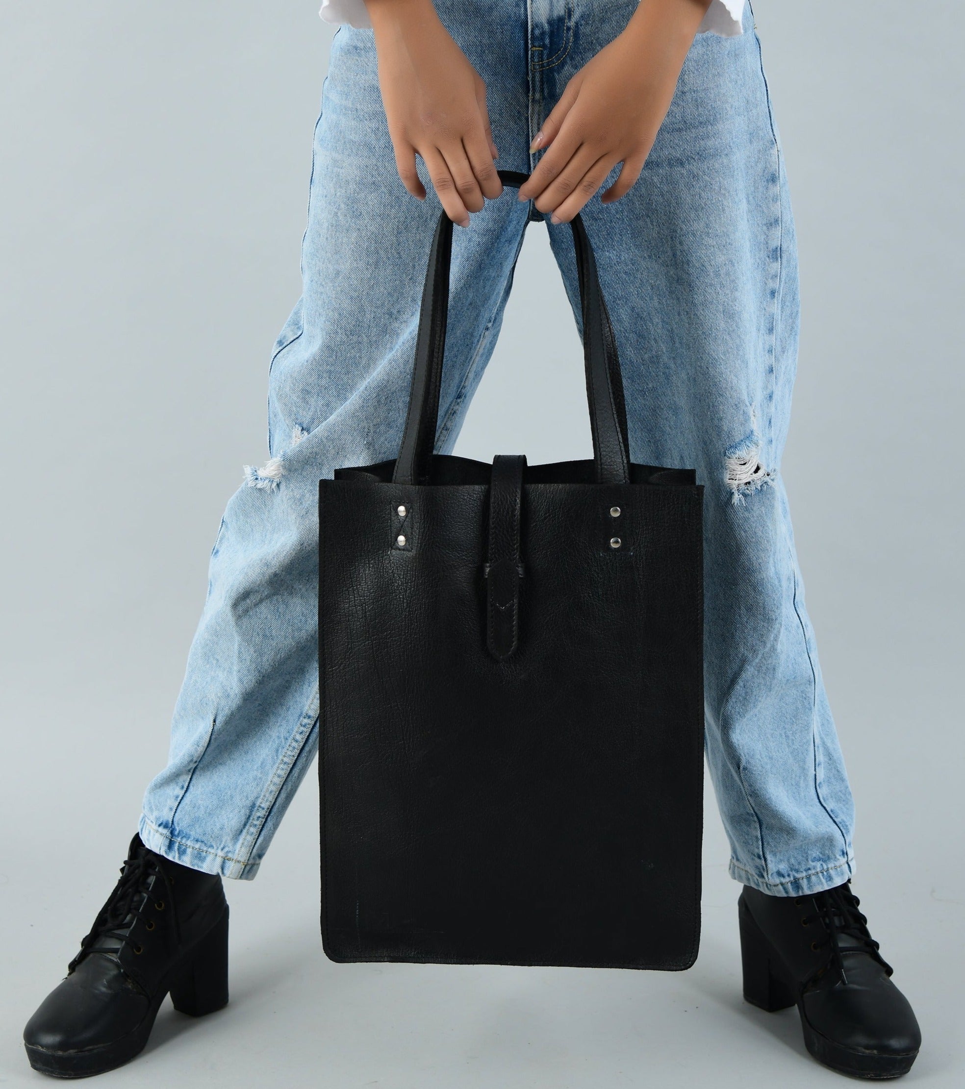 Ebony Elegance Leather Tote — product image