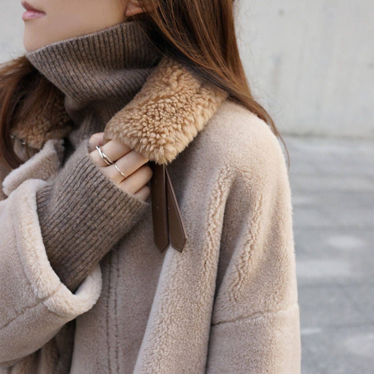 Chic HighNeck Knit Sweater FallWinter Style: Crisp White / One Size Fits Most.