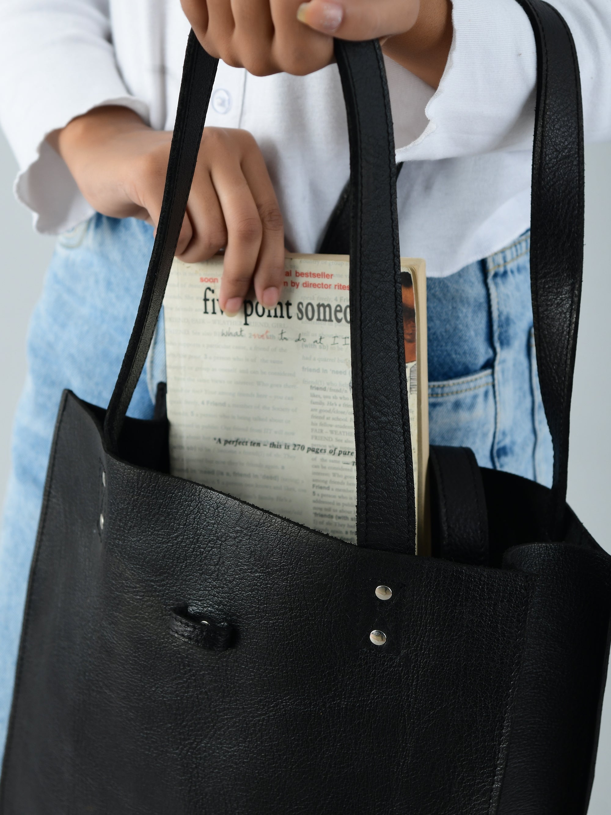 Ebony Elegance Leather Tote — product image