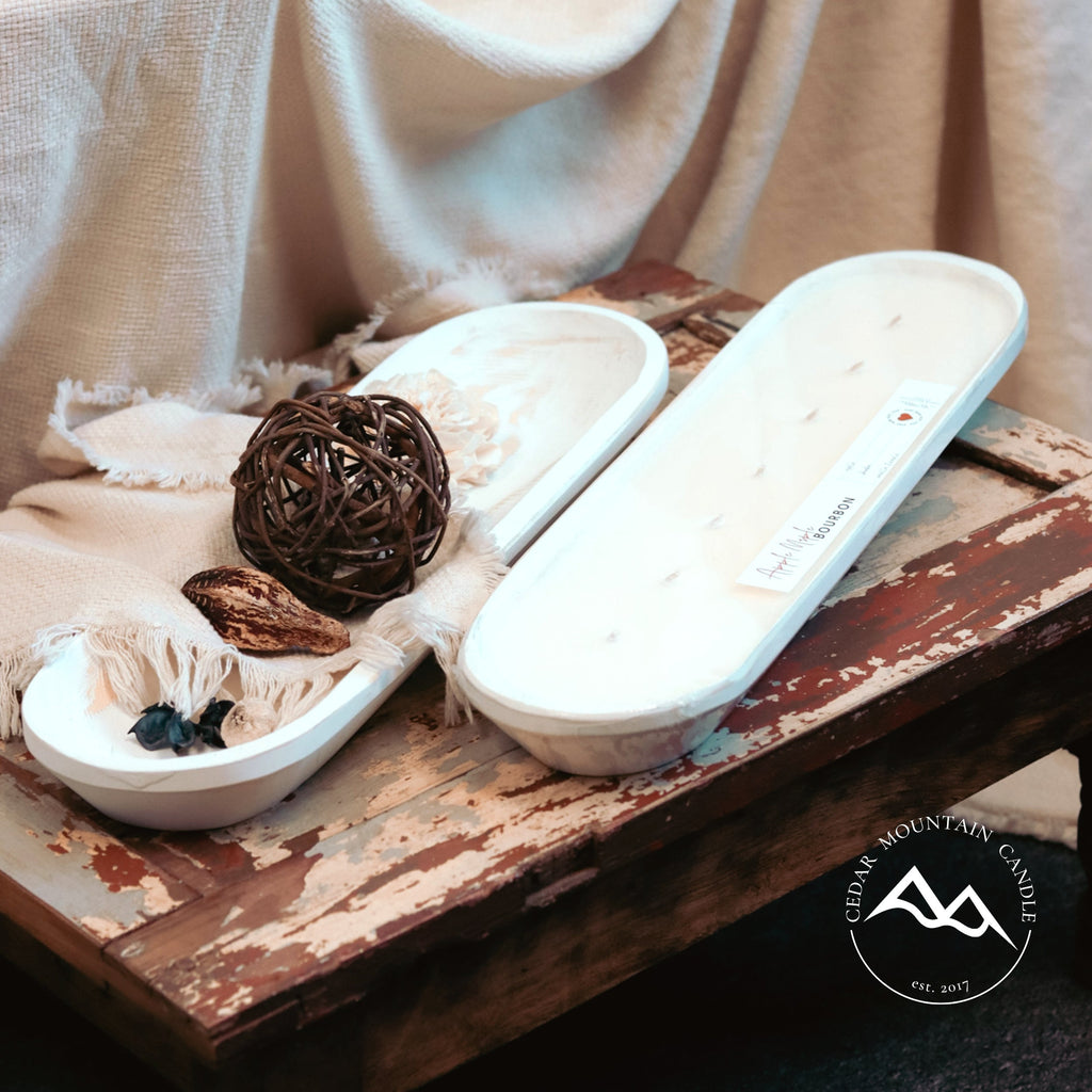 Fresh Lavender - 7 Wick White Wood Dough Bowl Soy Candle — product image