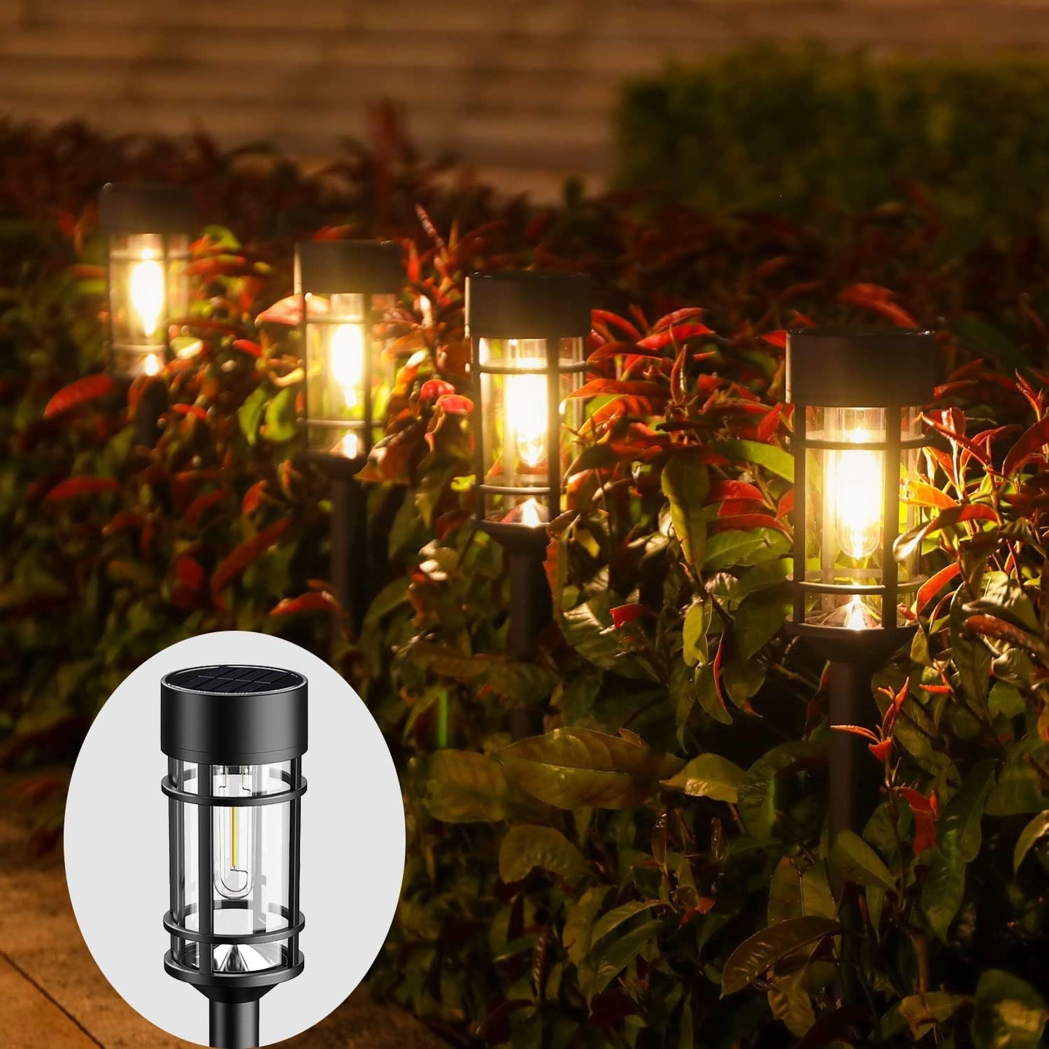 Hakol 8 Pack LED Solar Lights Outdoor Waterproof 3000k — product image