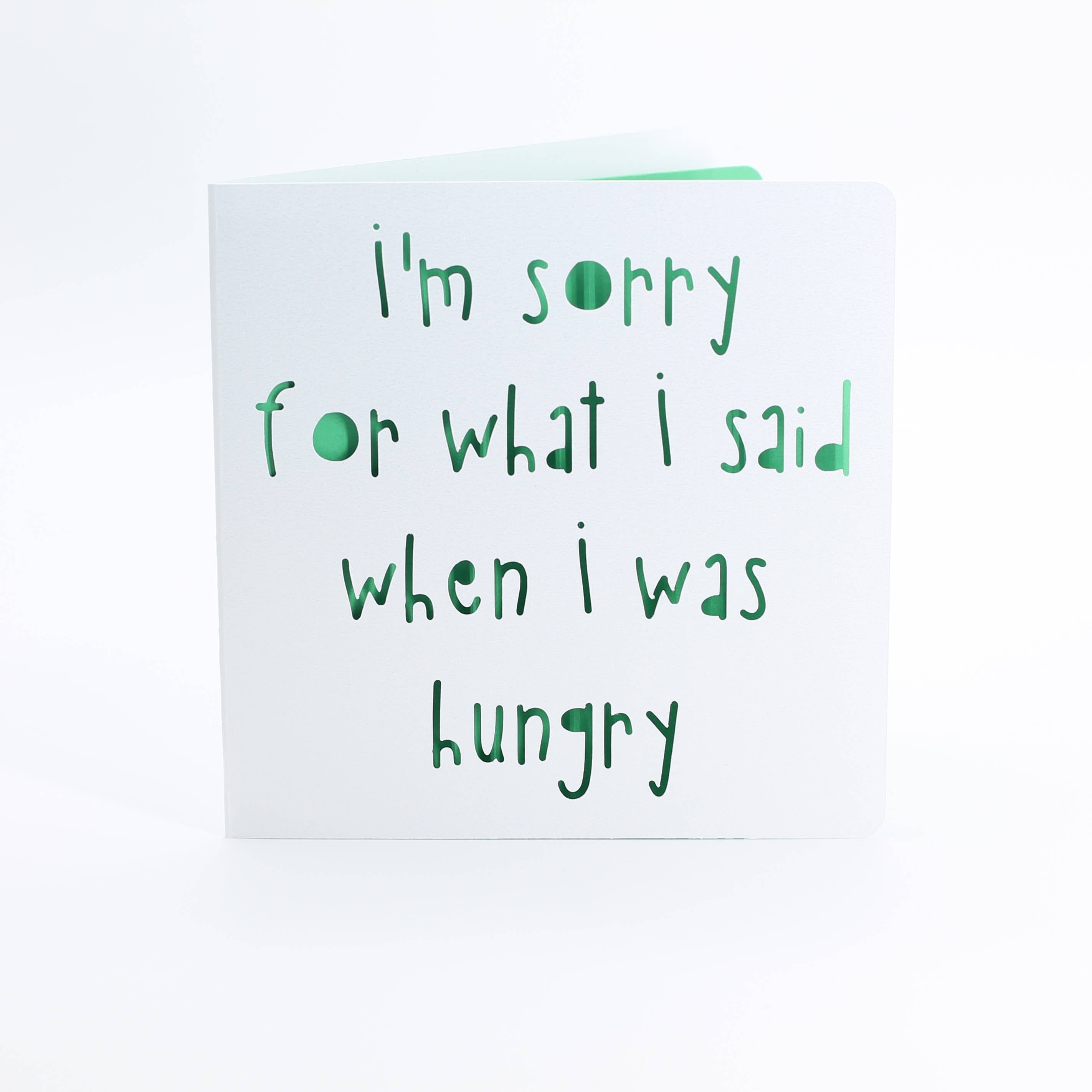I'm sorry for what I said when I was hungry: Pink