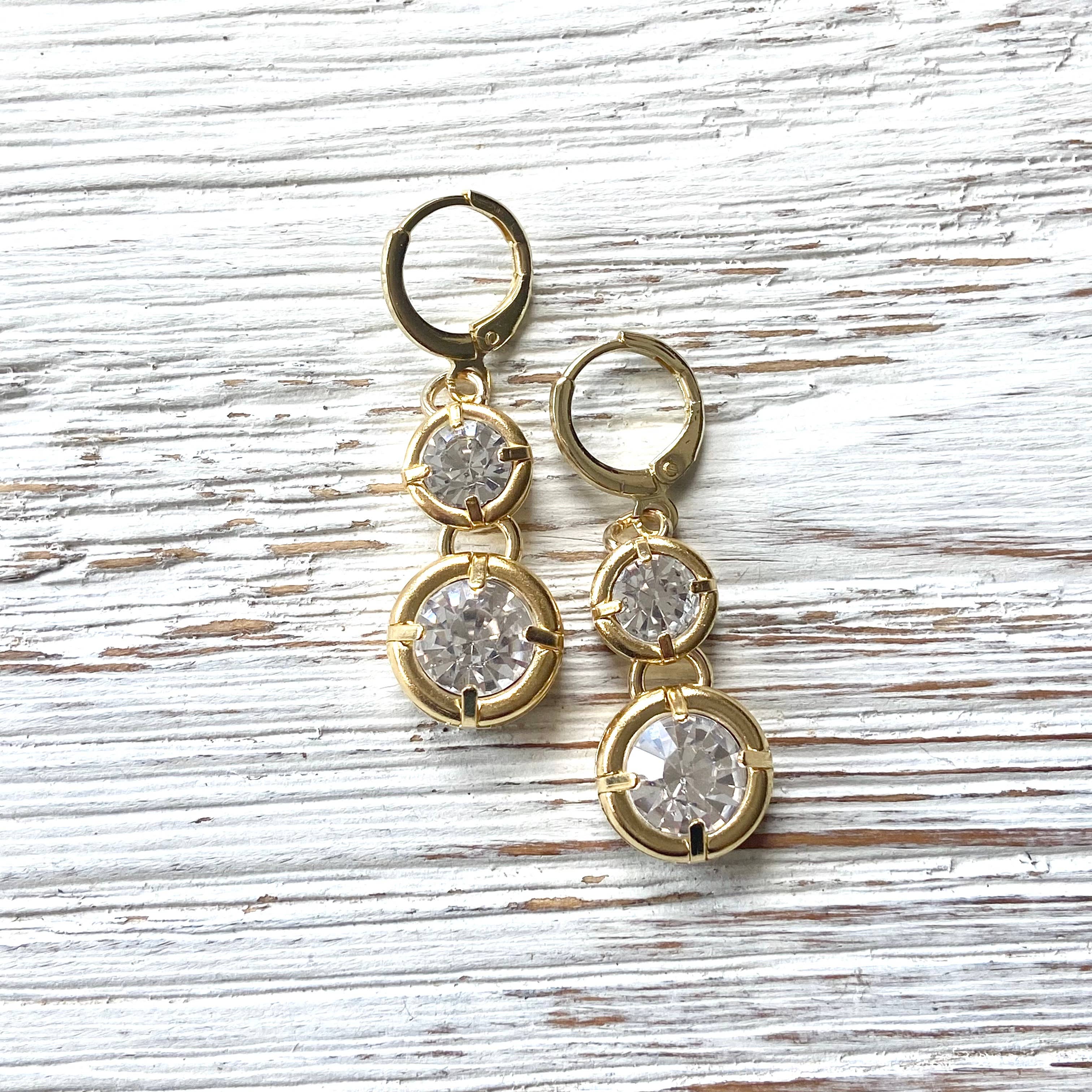 Crystal earrings boutique salon bridal jewelry sparkly spa: Silver