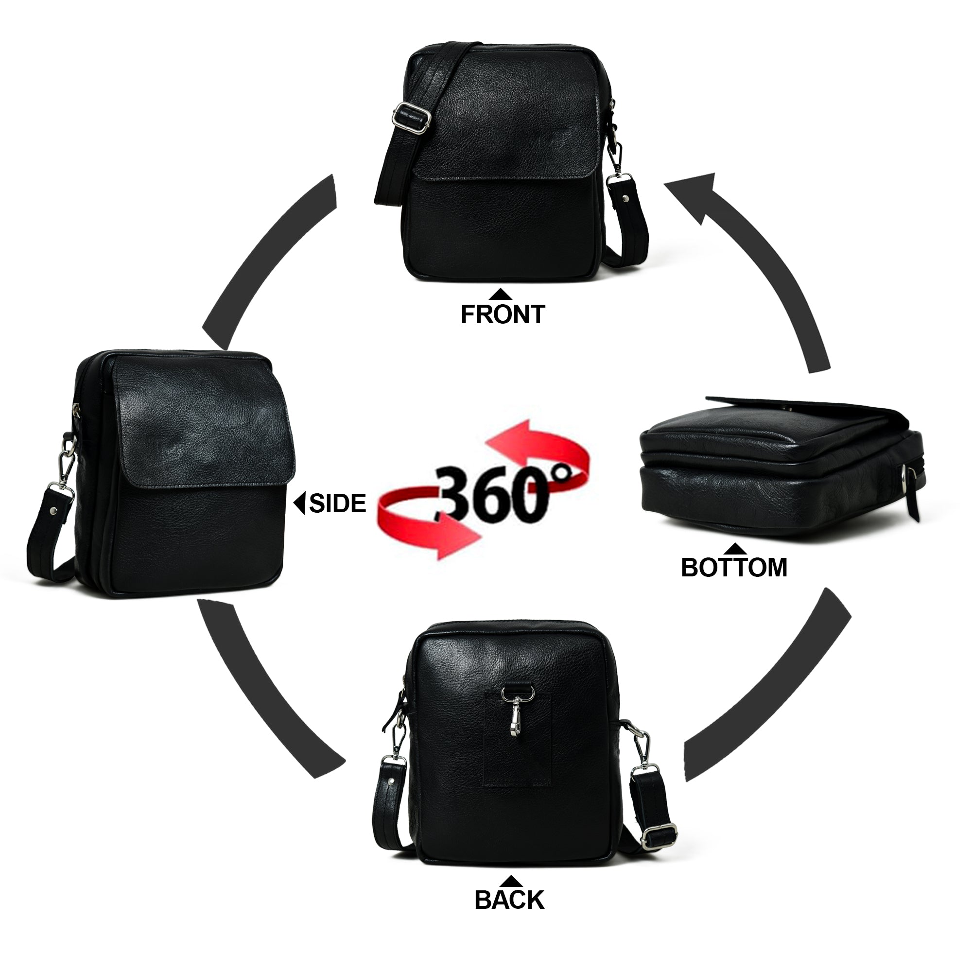 Enzo Black Side Messenger — product image