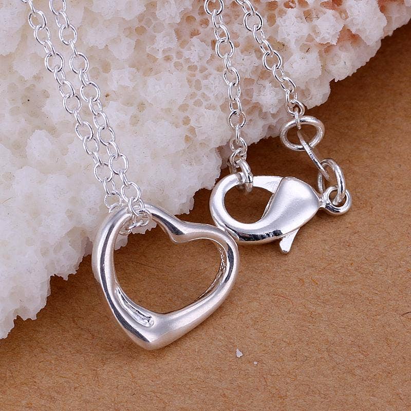 18K White Gold Plated Baby Heart Necklace