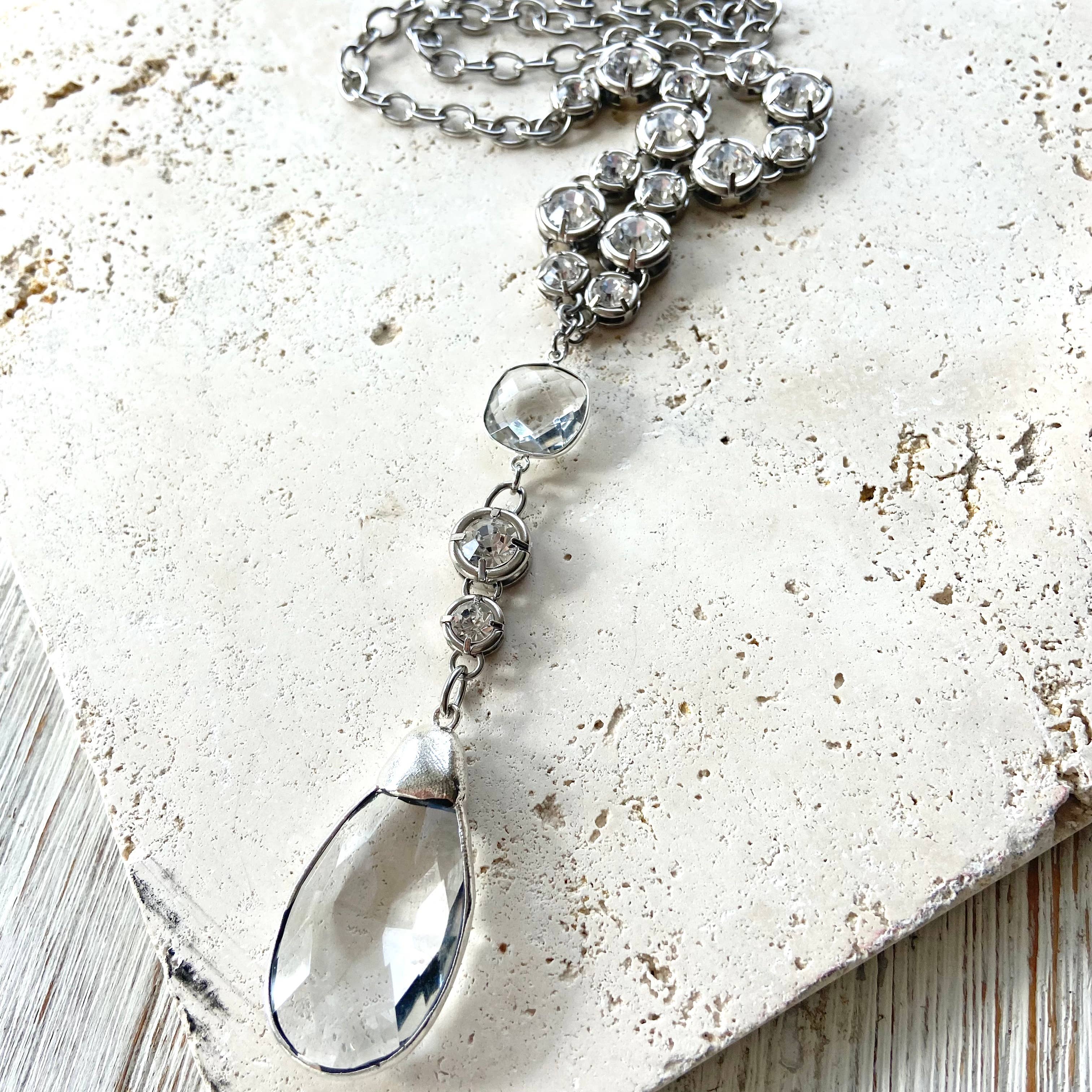 Crystal jewelry chandelier necklace salon boutique bridal