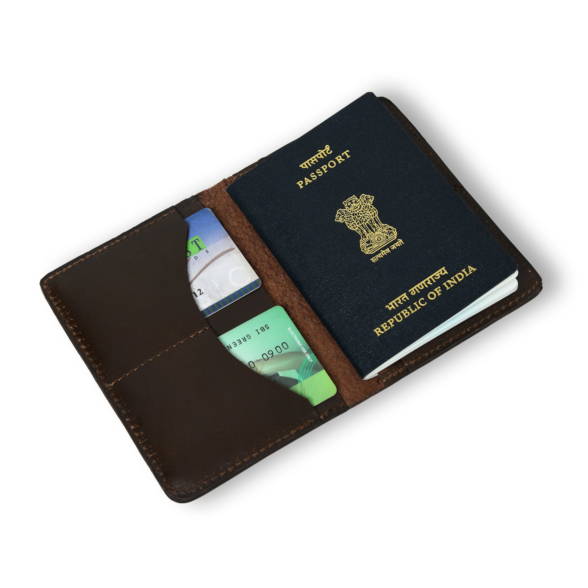 PassportPlus Leather Cover- Dark brown — product image