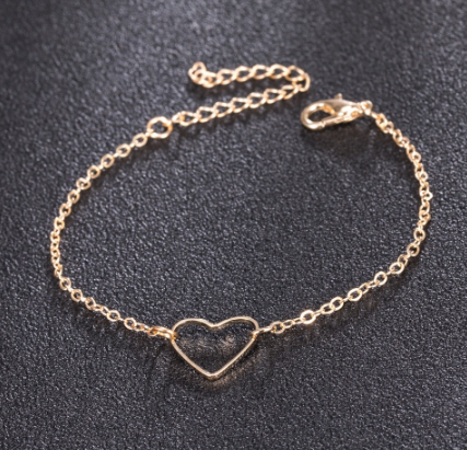 Simple Heart Bracelets: Gold