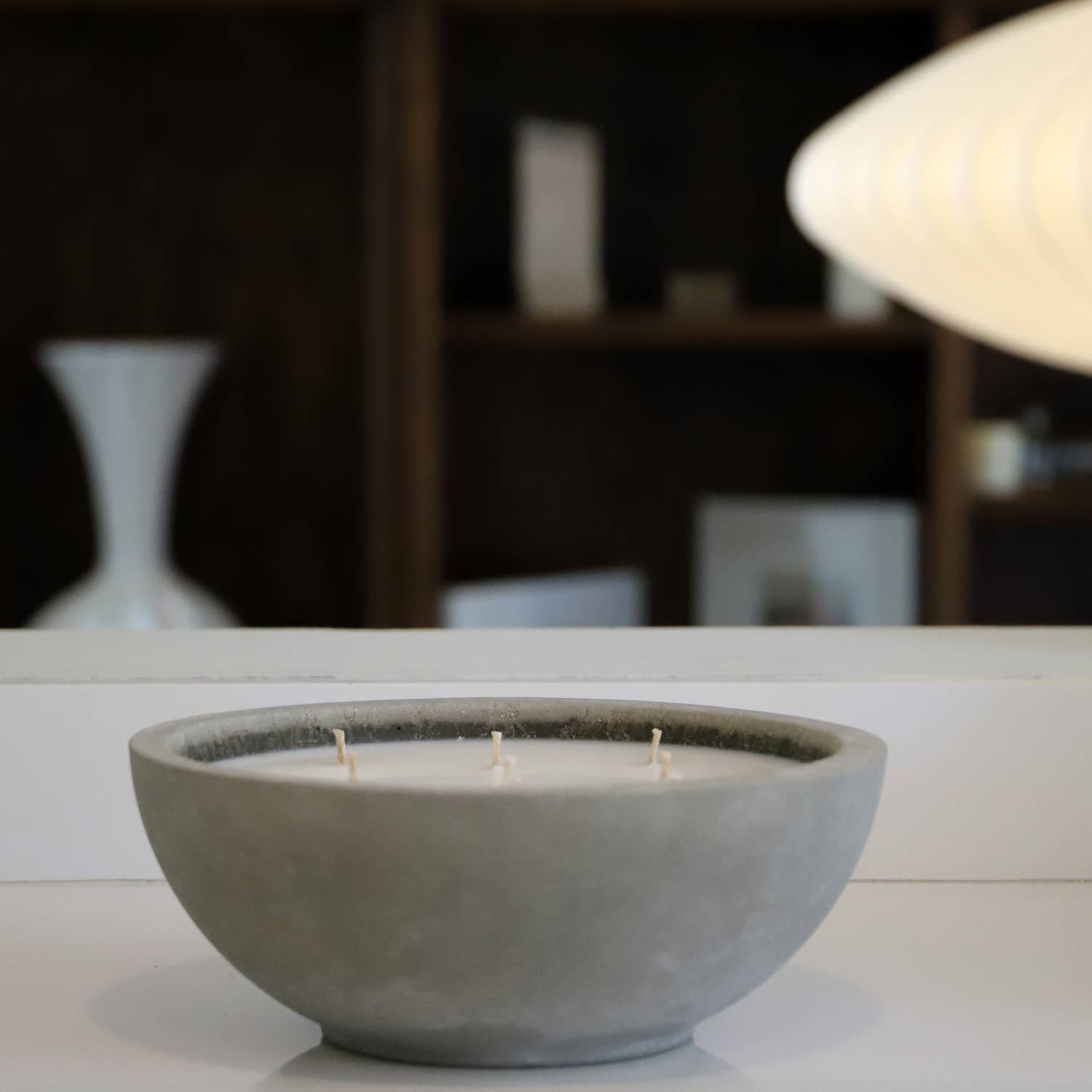 Giant Multi-Wick Candle in Cement Planter: Lavender & Tonic