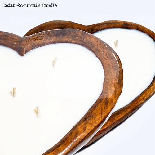 6 Wick Heart Shaped Dough Bowl Soy Candle - 30 oz: Citronella