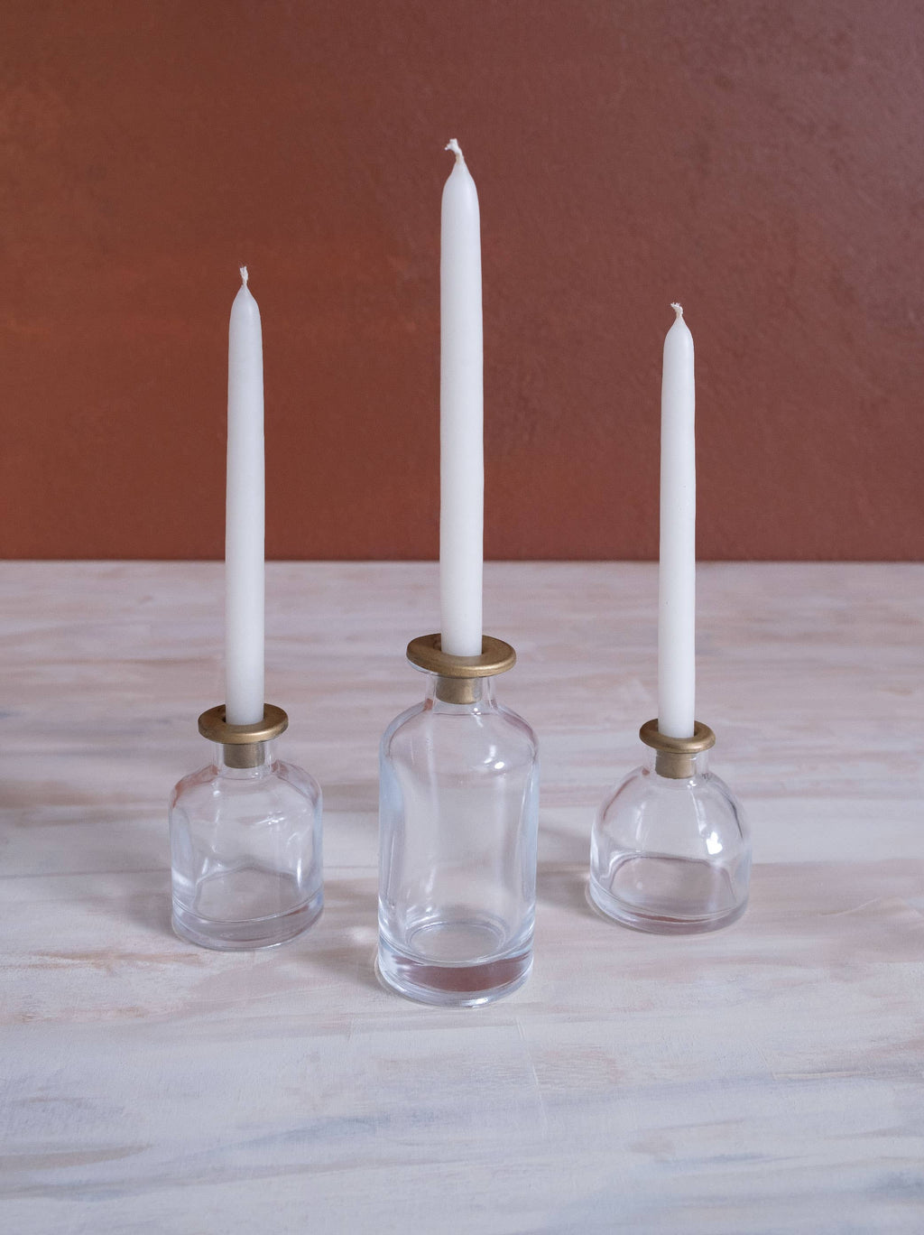 Skinny Taper Glass Candle Holder - Small